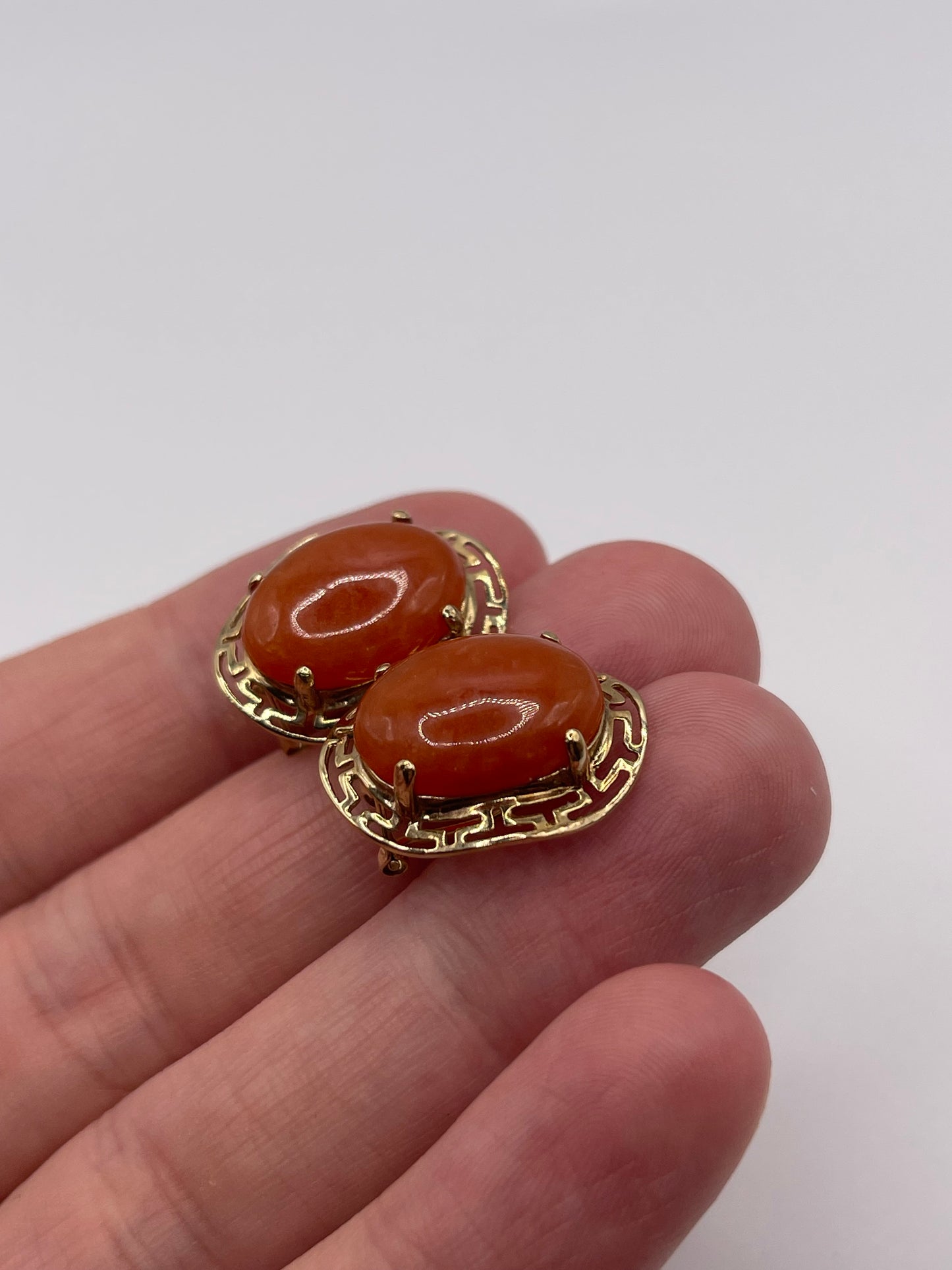 14ct gold jade earrings