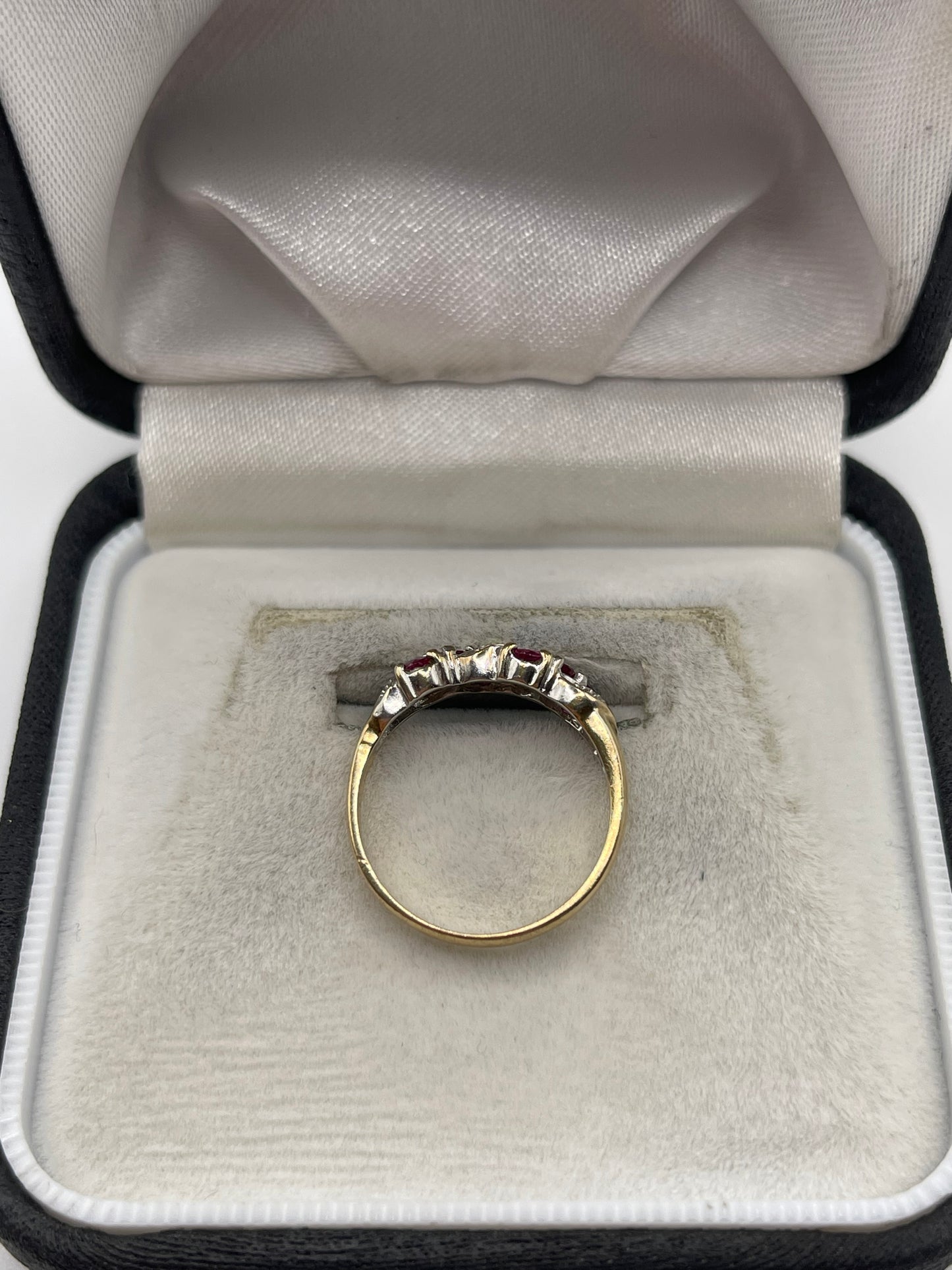 9ct gold ruby and diamond ring