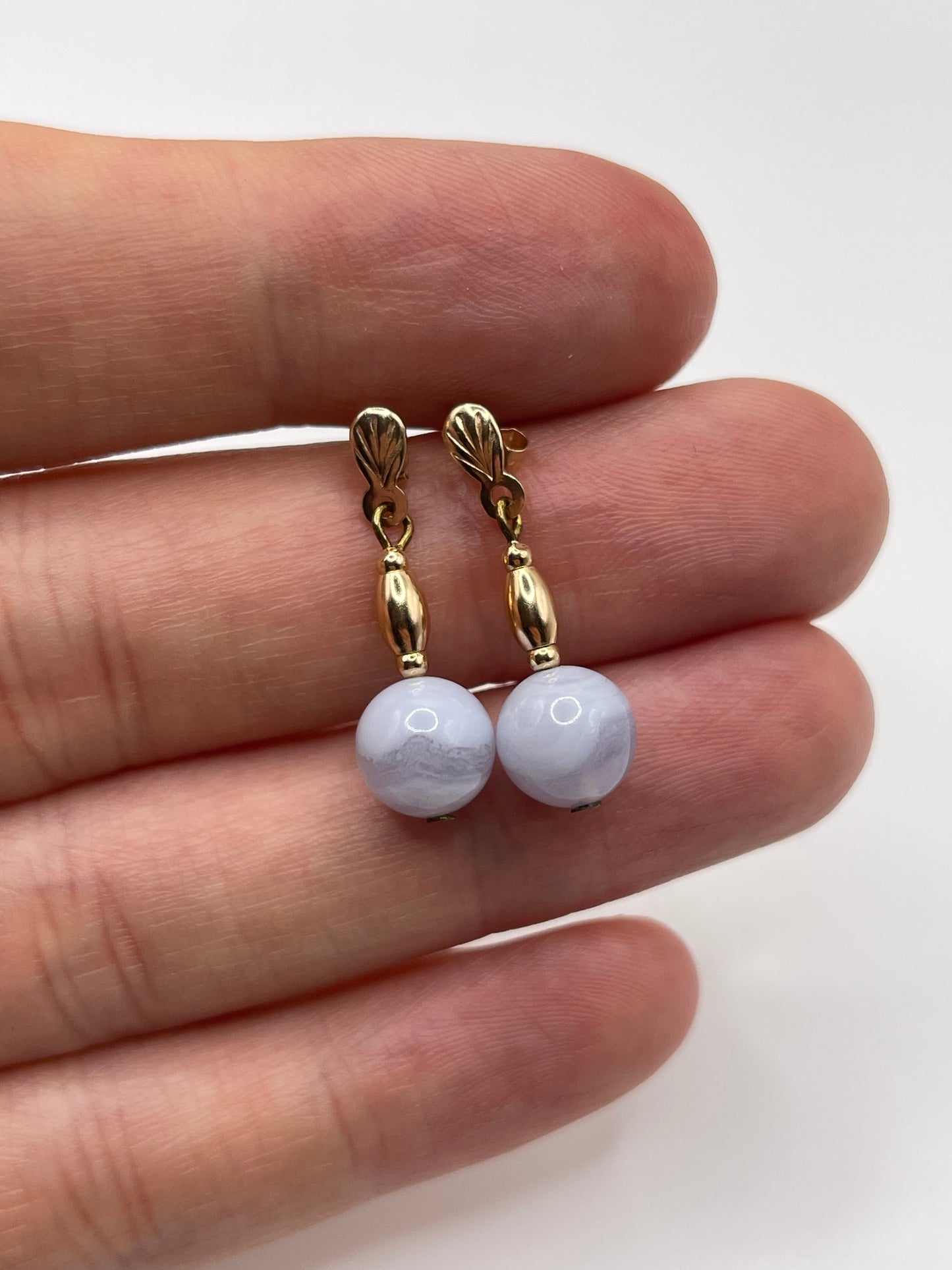 9ct gold agate earrings