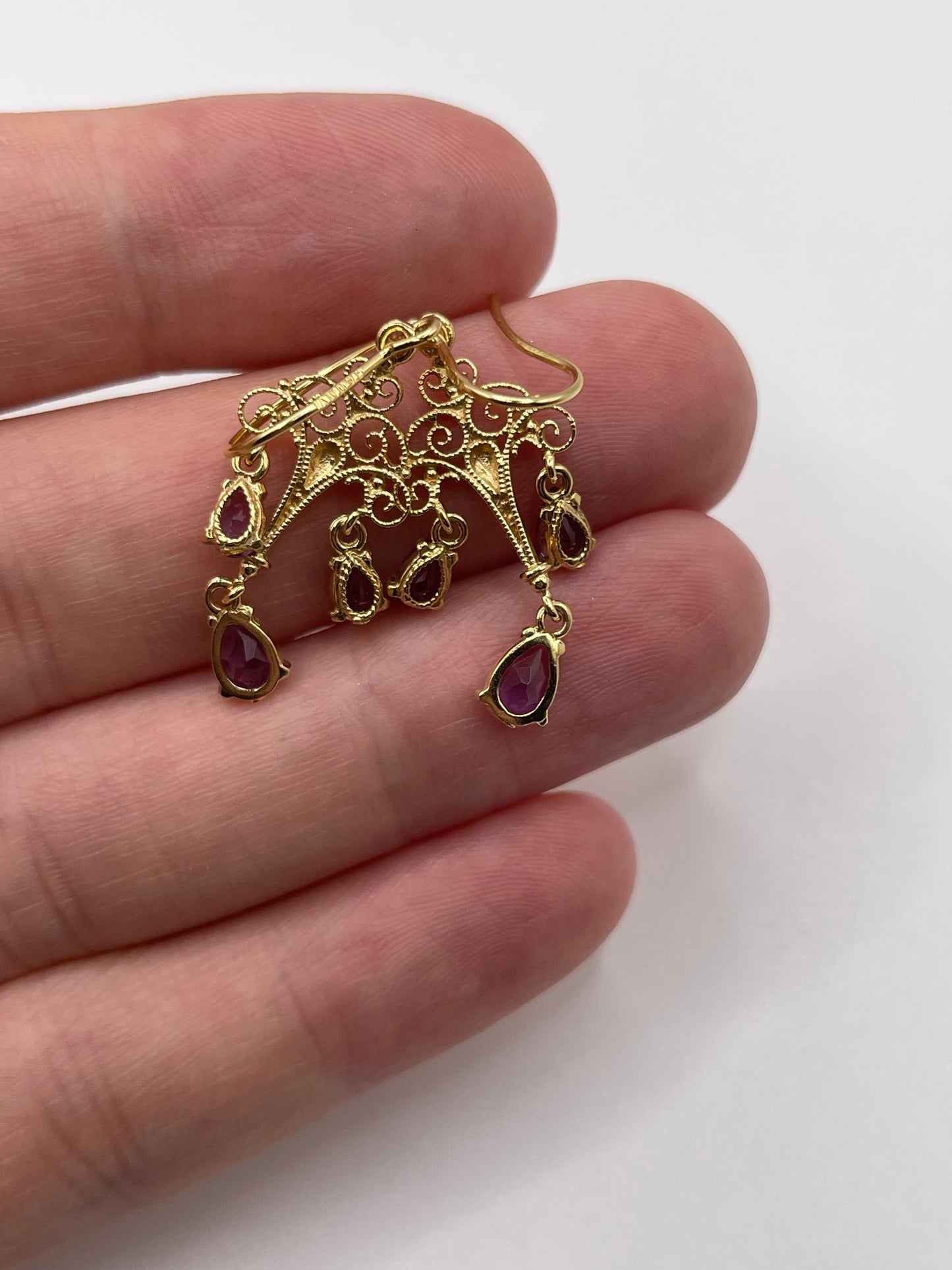 9ct gold amethyst earrings