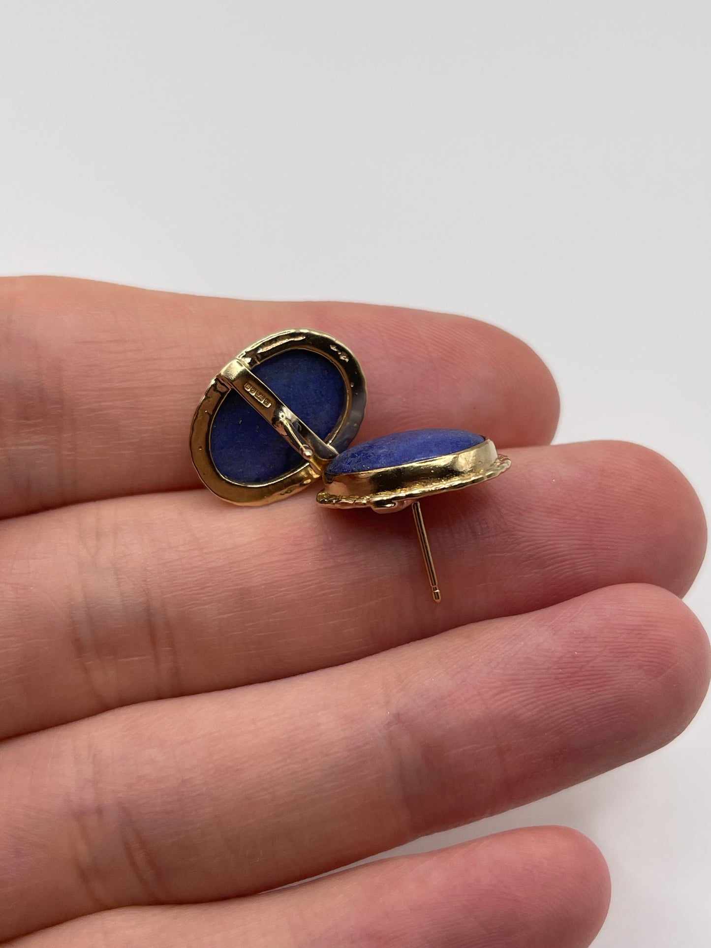9ct gold lapis lazuli earrings