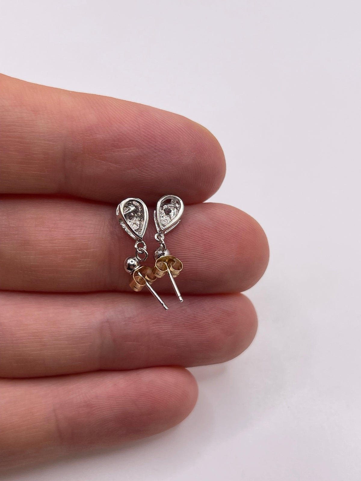 9ct white gold diamond earrings