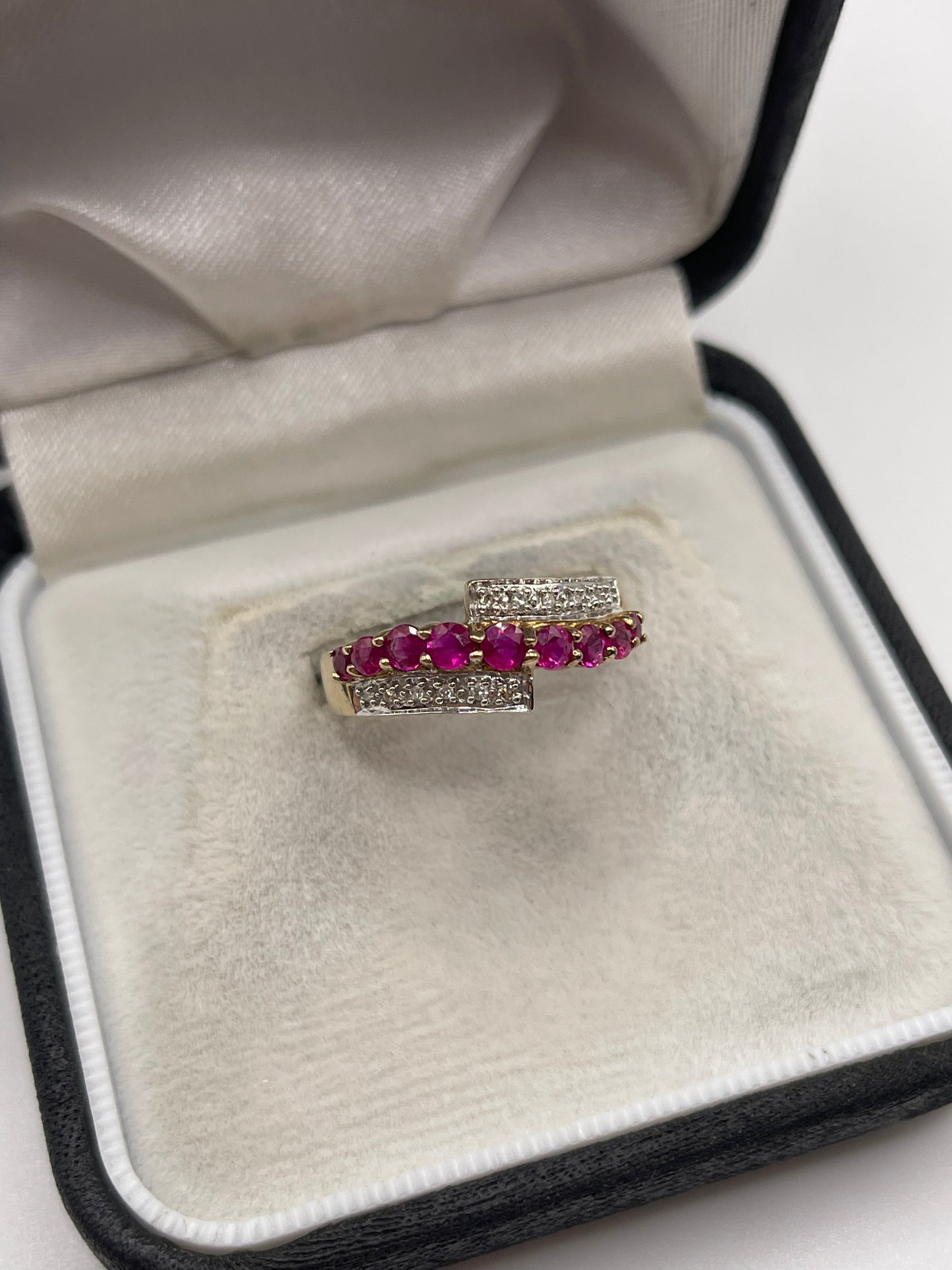 9ct gold ruby and diamond ring