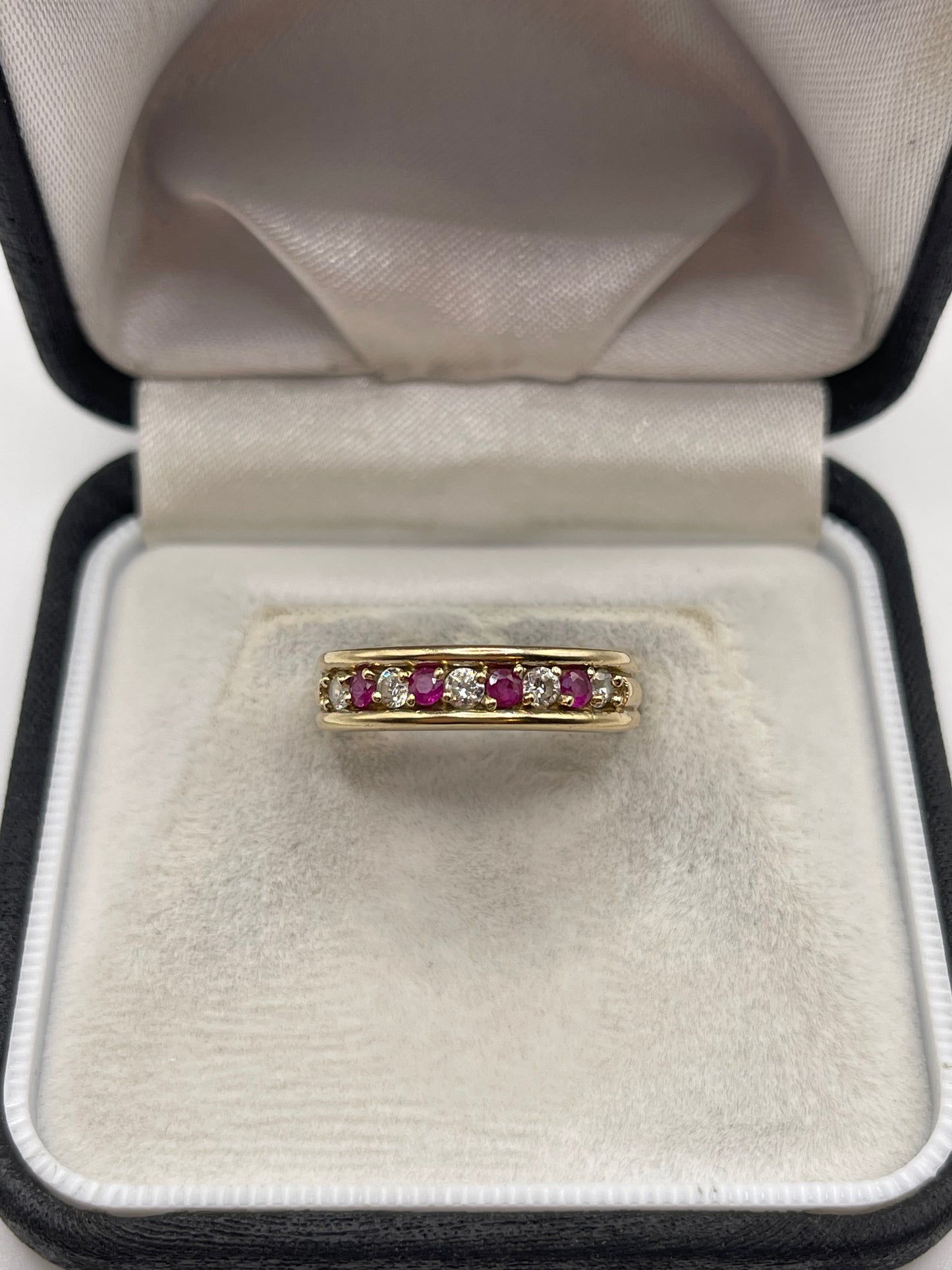 9ct gold ruby and diamond ring