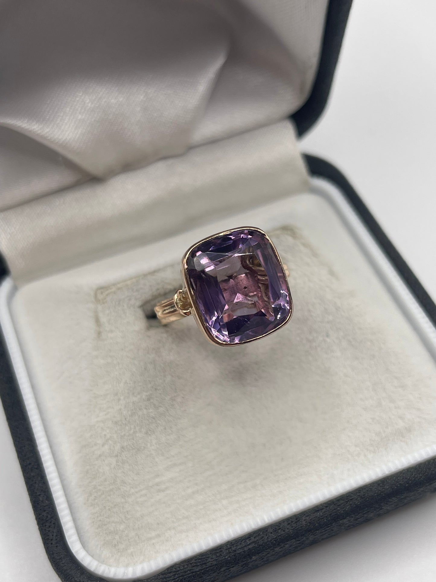 14ct rose gold amethyst ring