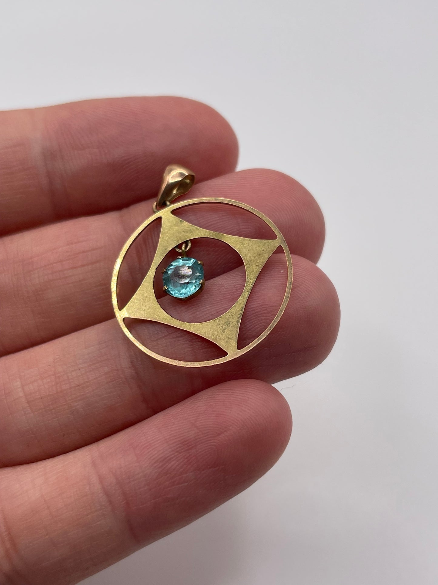 Antique 9ct gold paste pendant