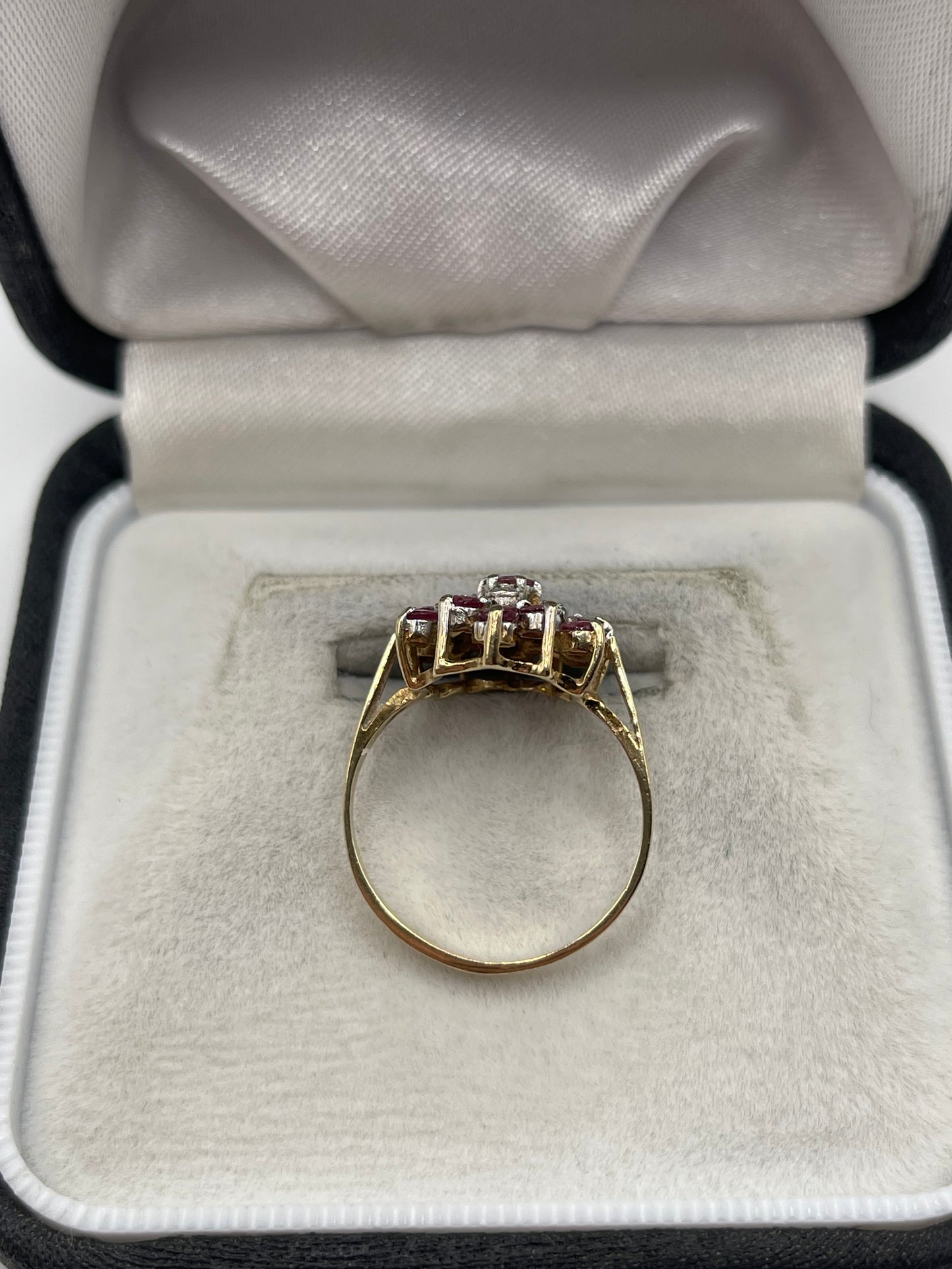 9ct gold ruby and diamond ring