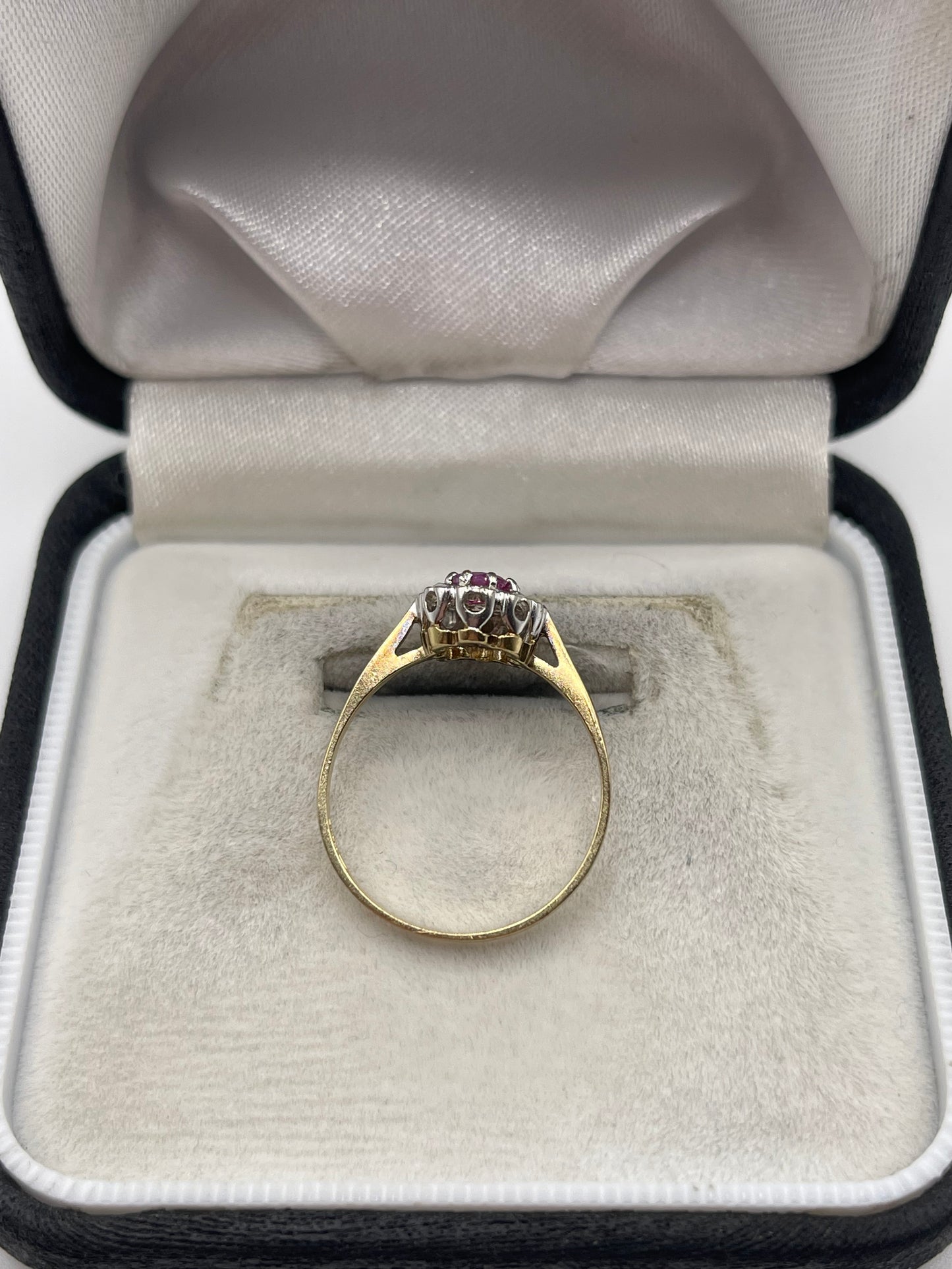9ct gold ruby and diamond ring