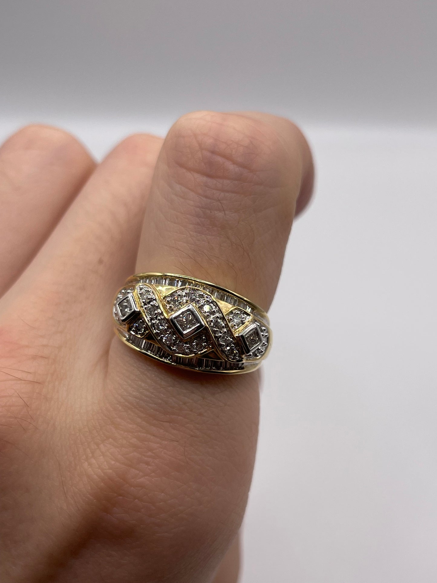 14ct gold diamond cluster ring