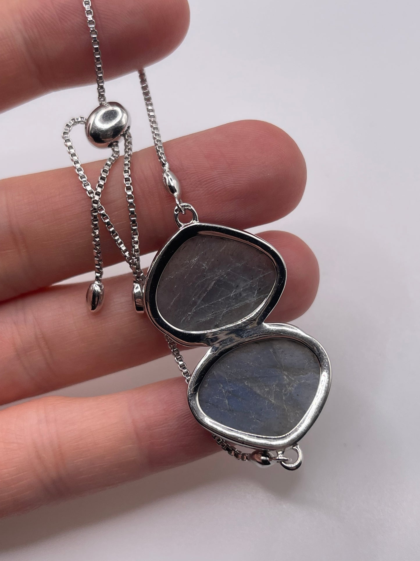 Silver labradorite bracelet