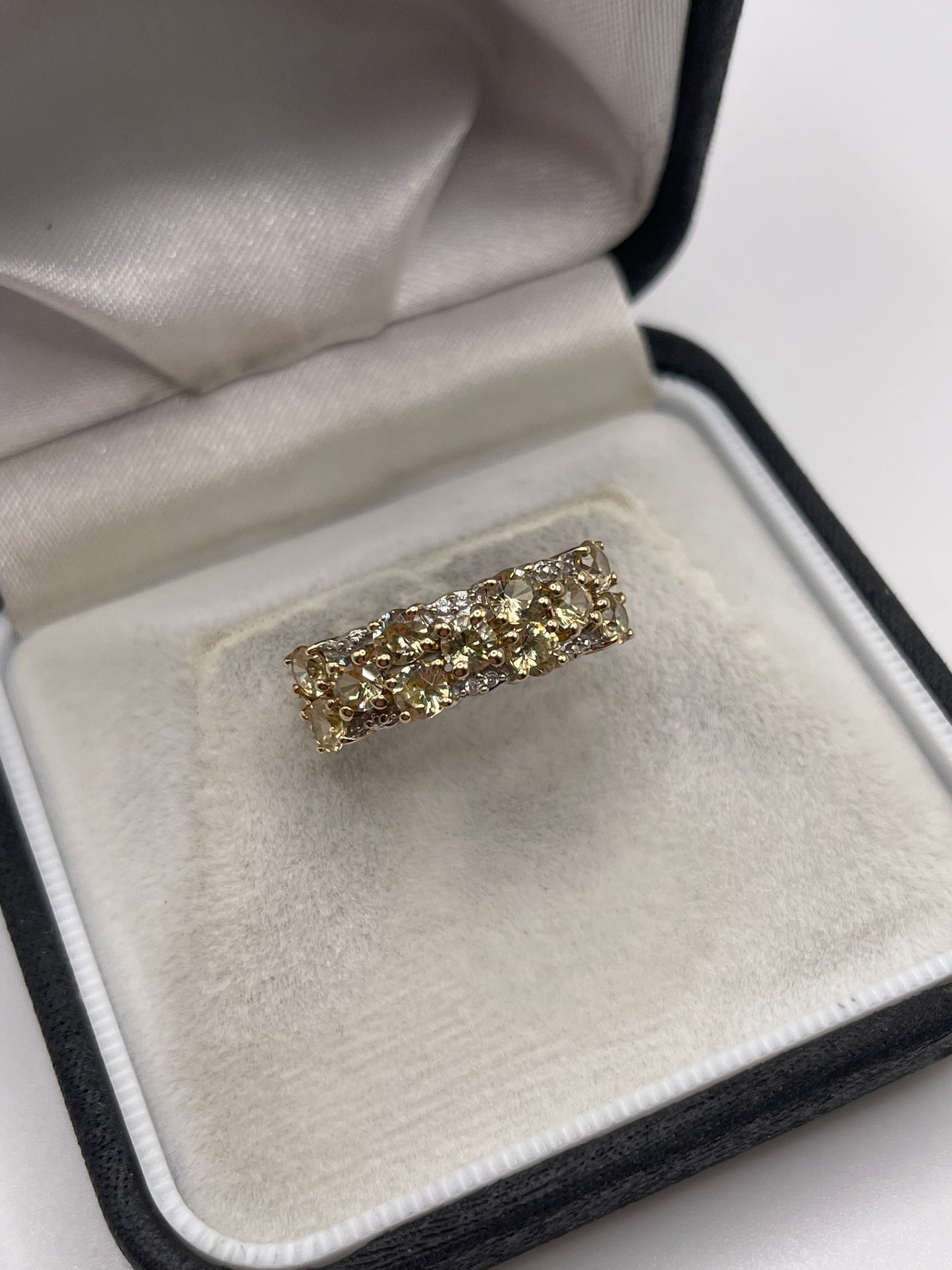 9ct gold quartz and zircon ring