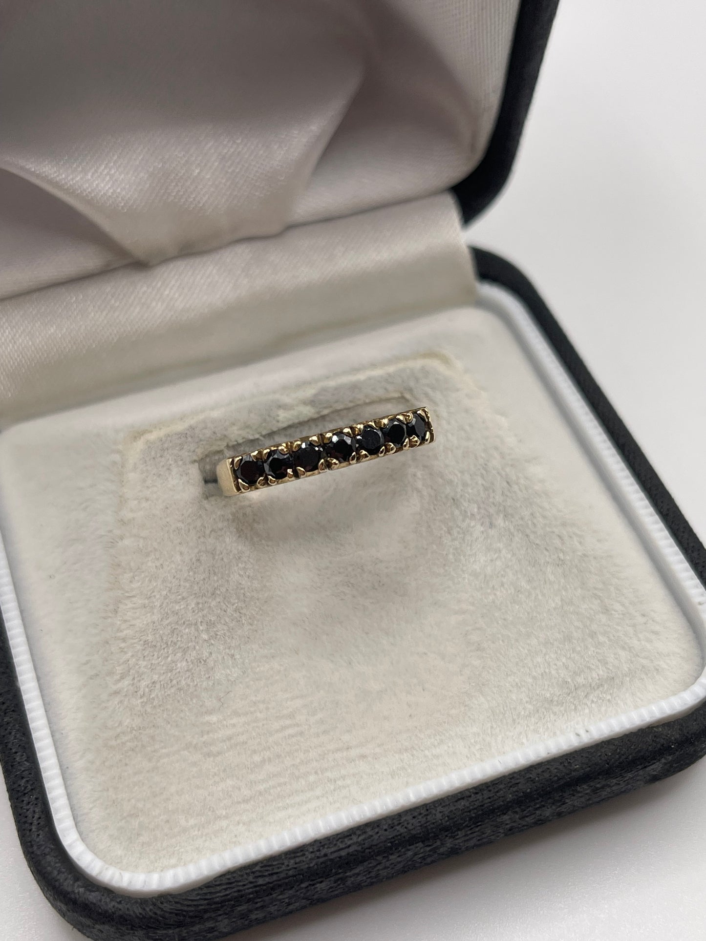 9ct gold black diamond ring
