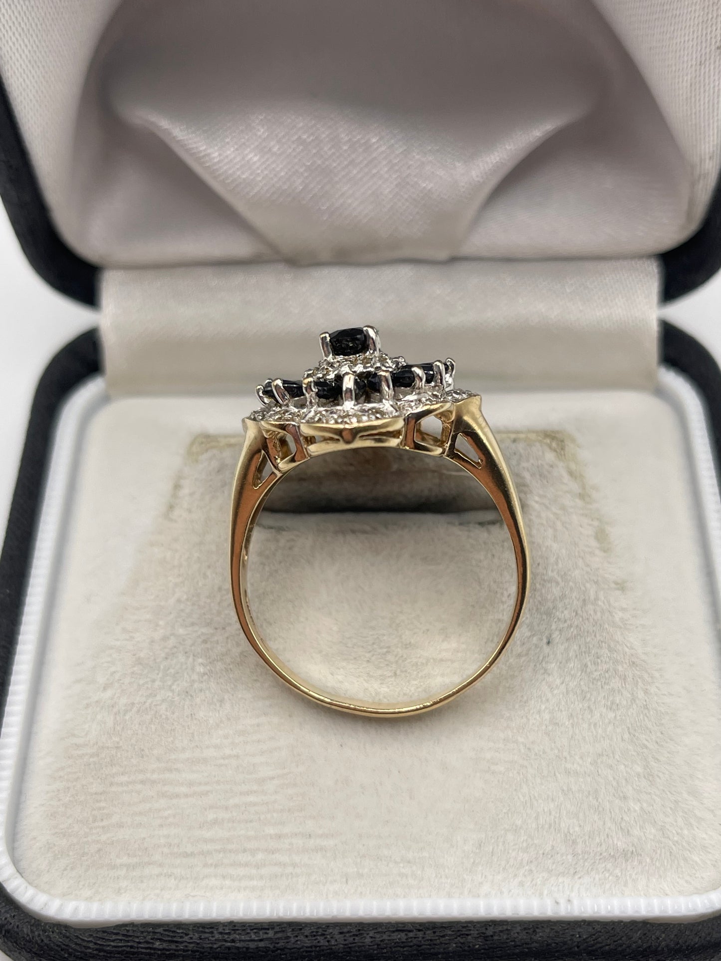 9ct gold sapphire and diamond ring