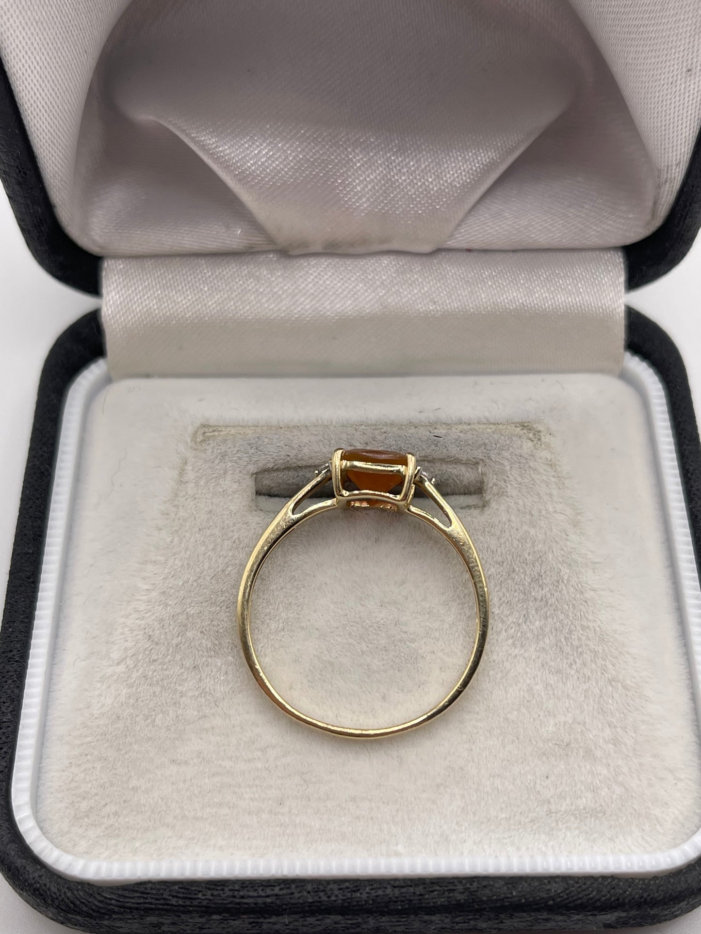 9ct gold opal and zircon ring