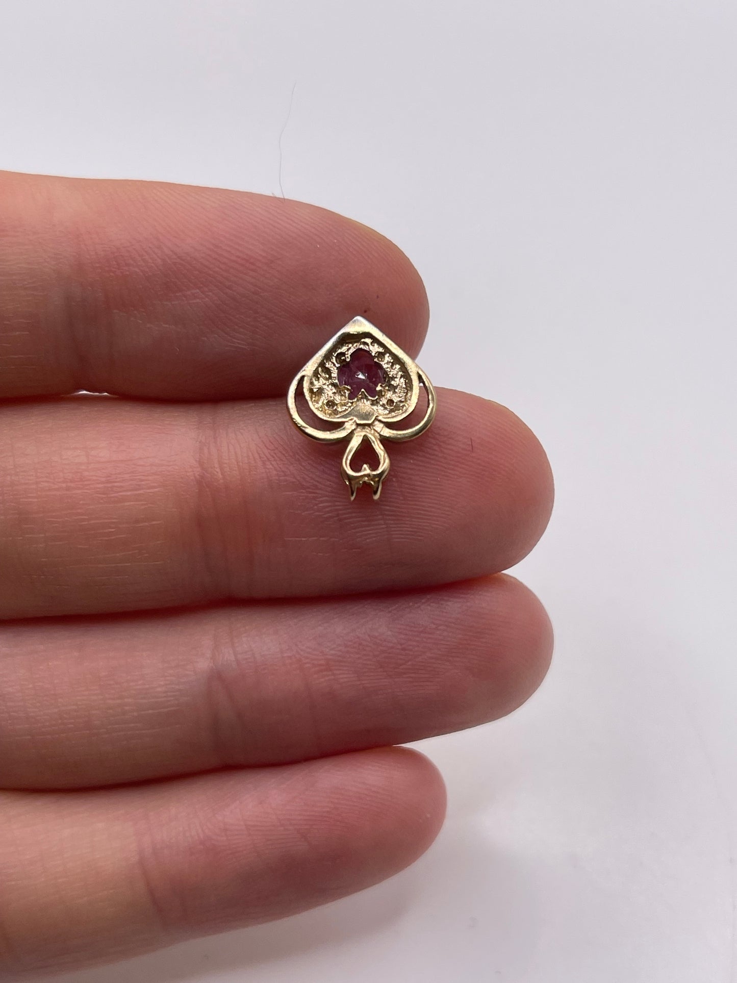 9ct gold ruby and diamond pendant