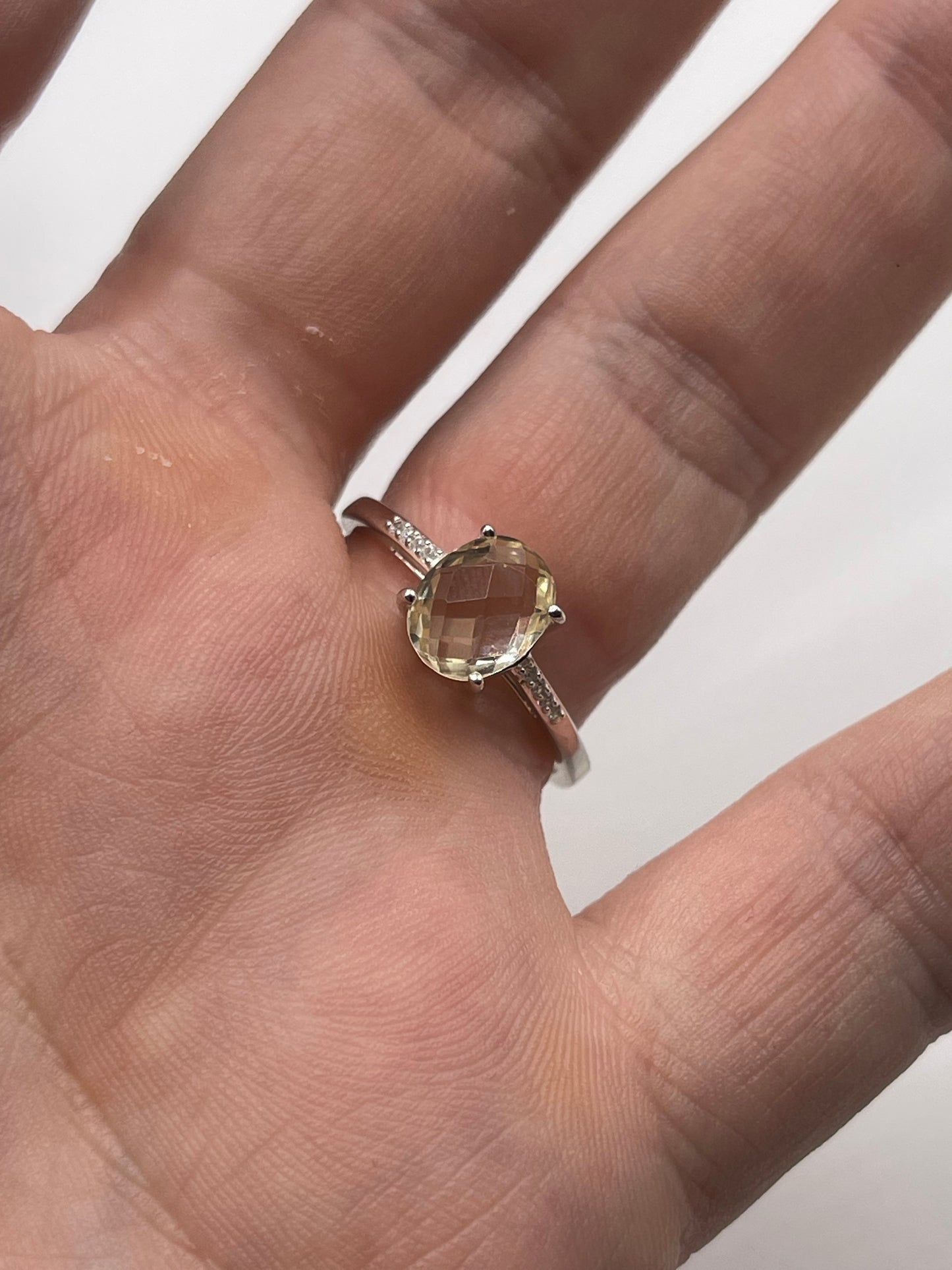 Silver gemstone ring