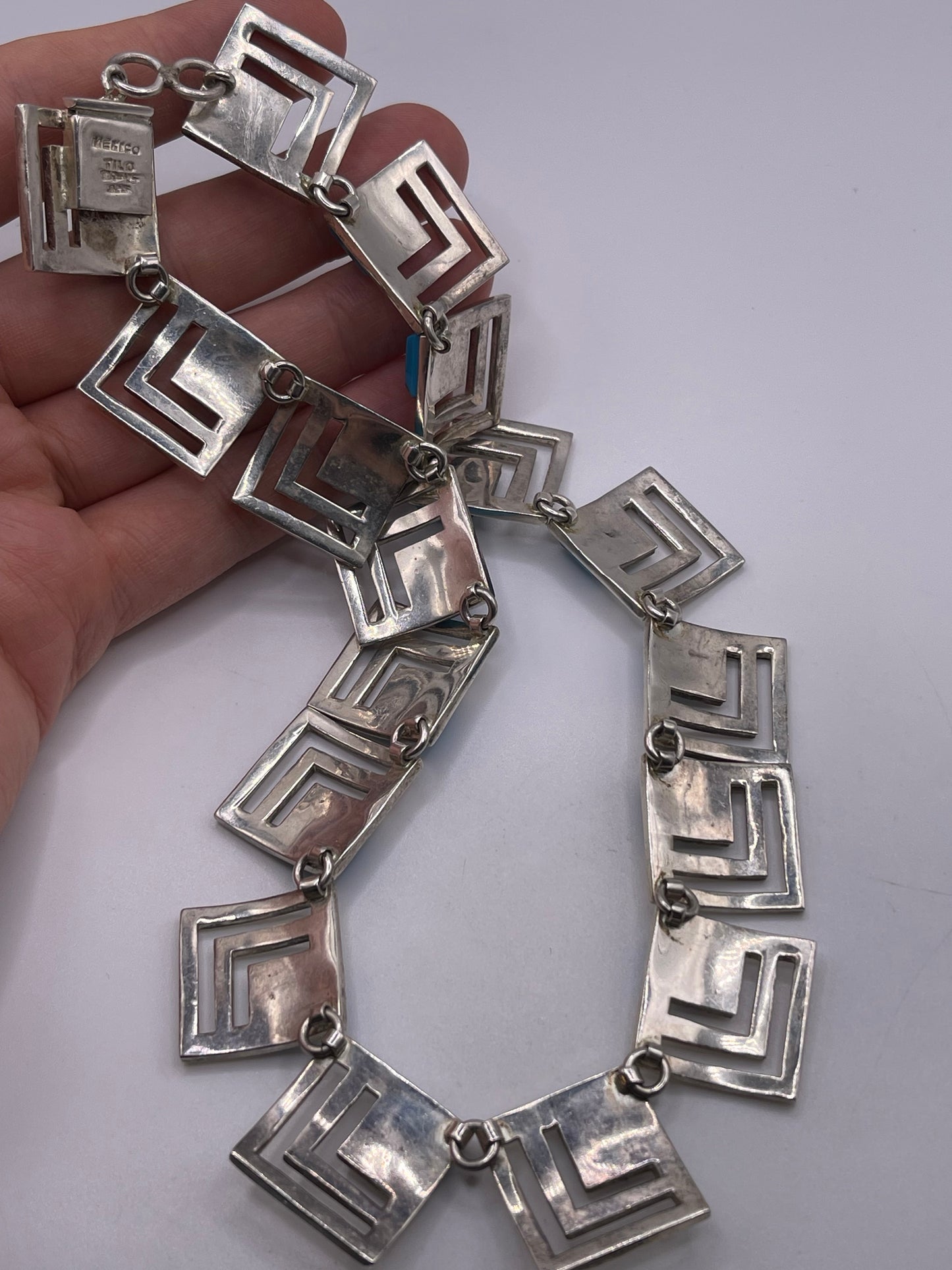 Heavy Mexican silver necklace
