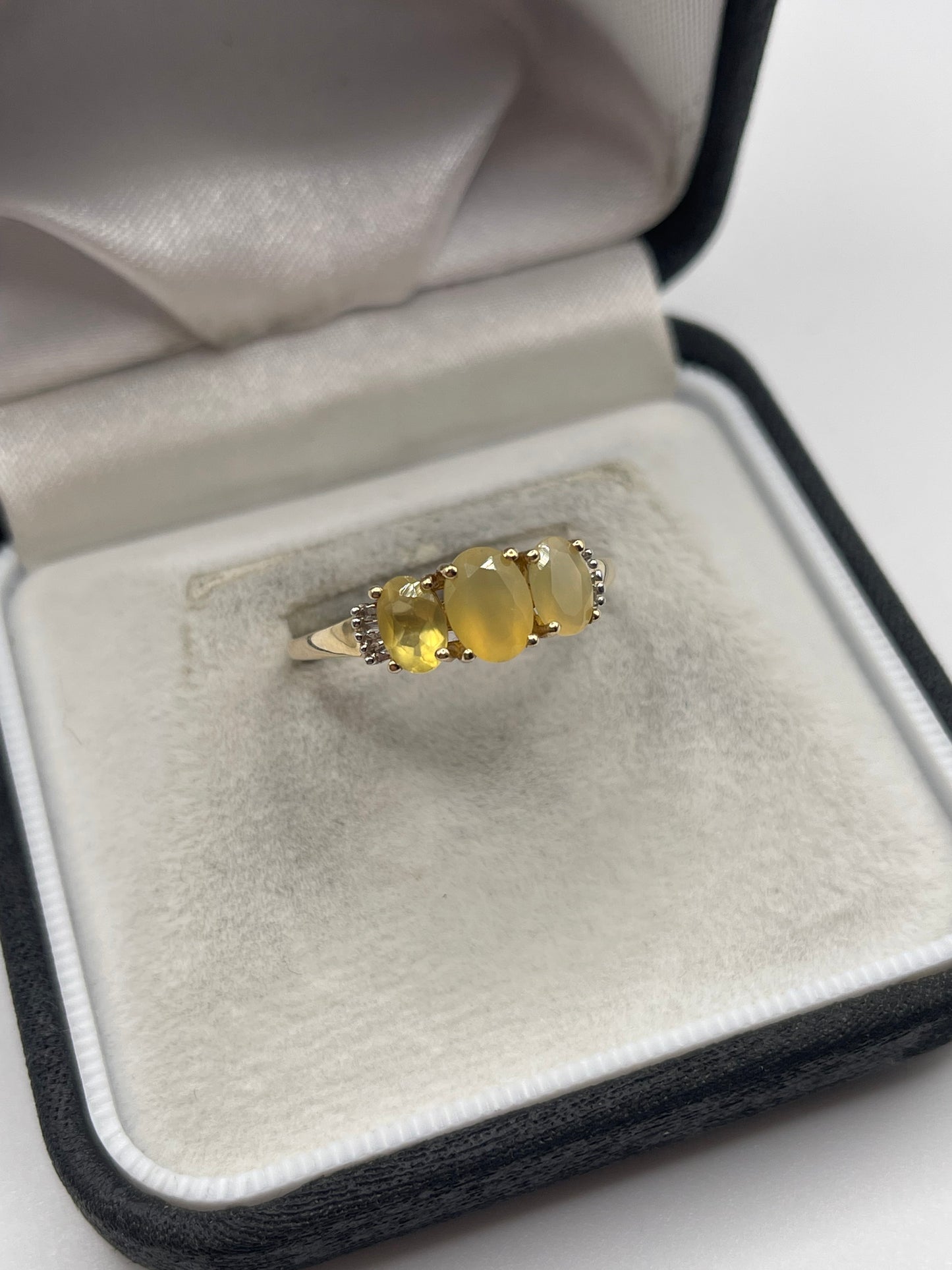 9ct gold opal and diamond ring