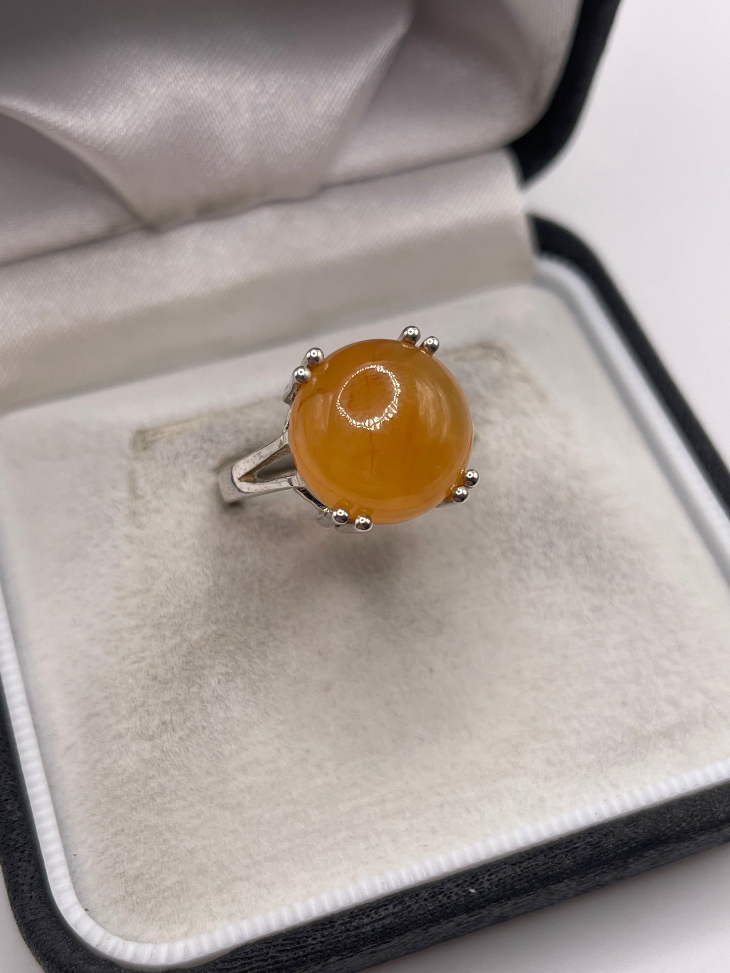 Silver gemstone ring