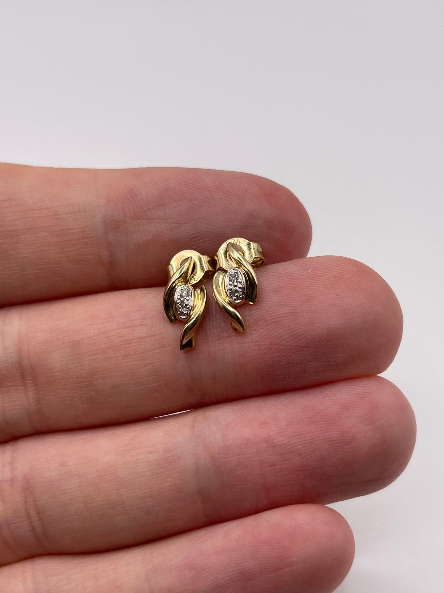 9ct gold diamond earrings
