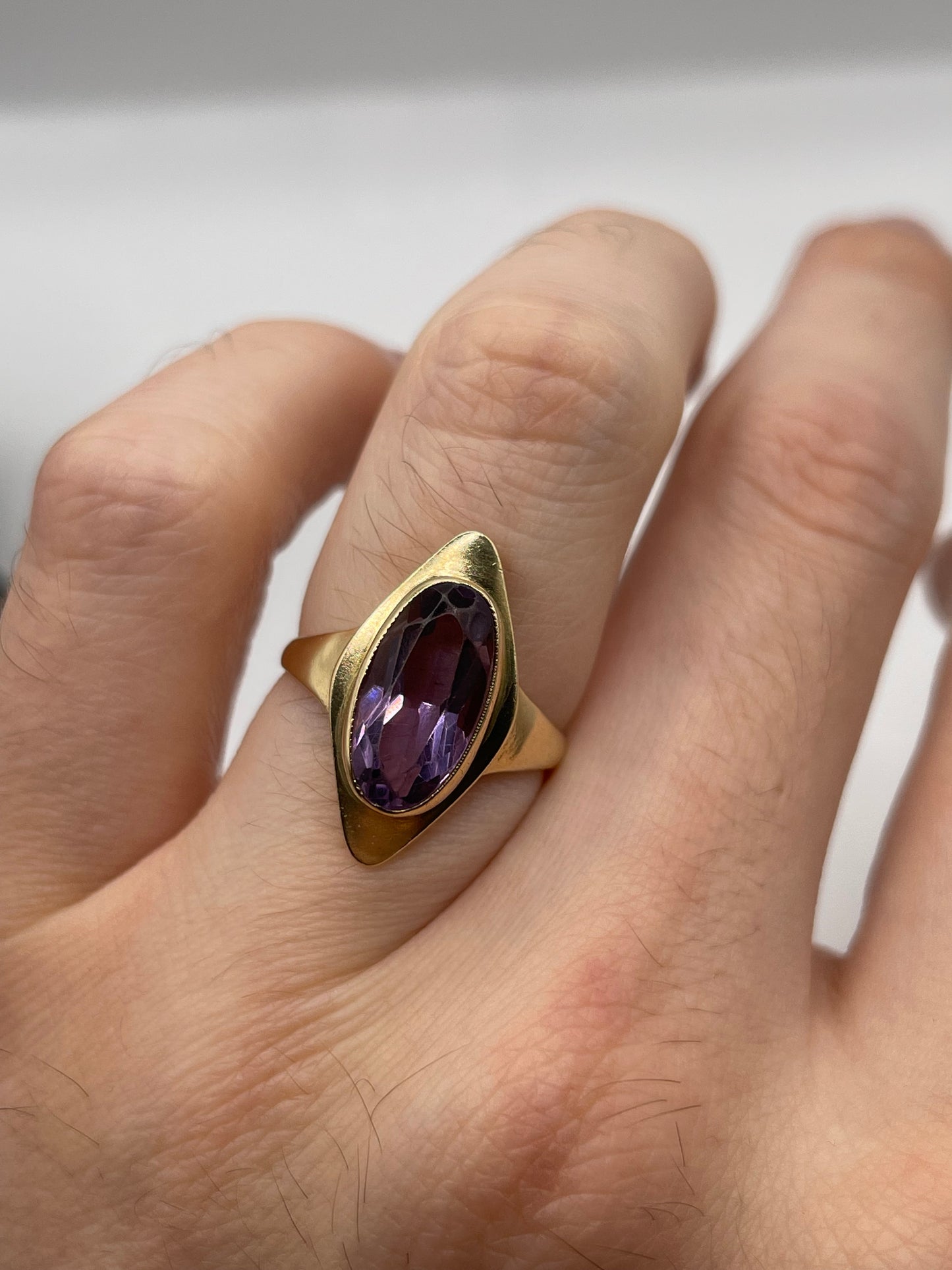 9ct gold amethyst ring