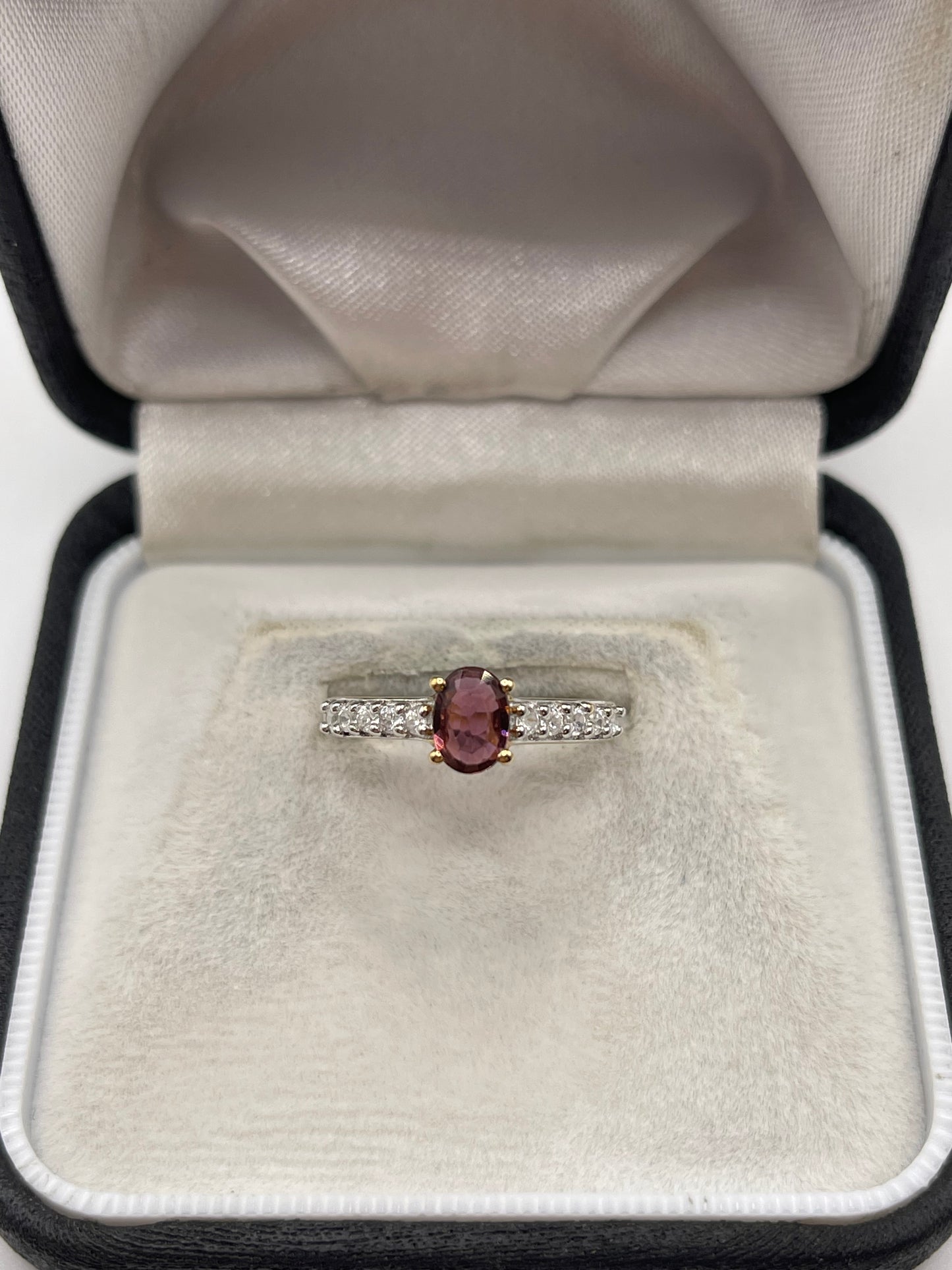 9ct gold tourmaline and zircon ring