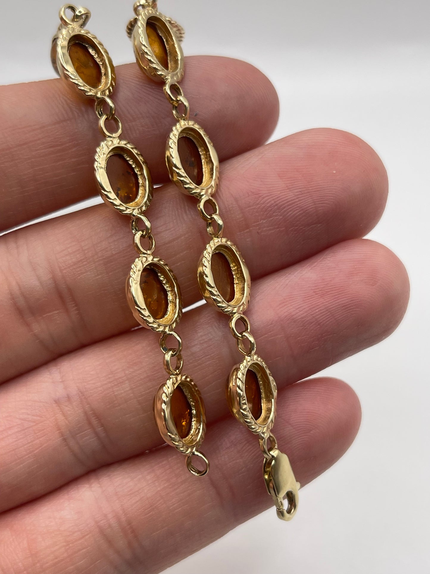 9ct gold amber bracelet