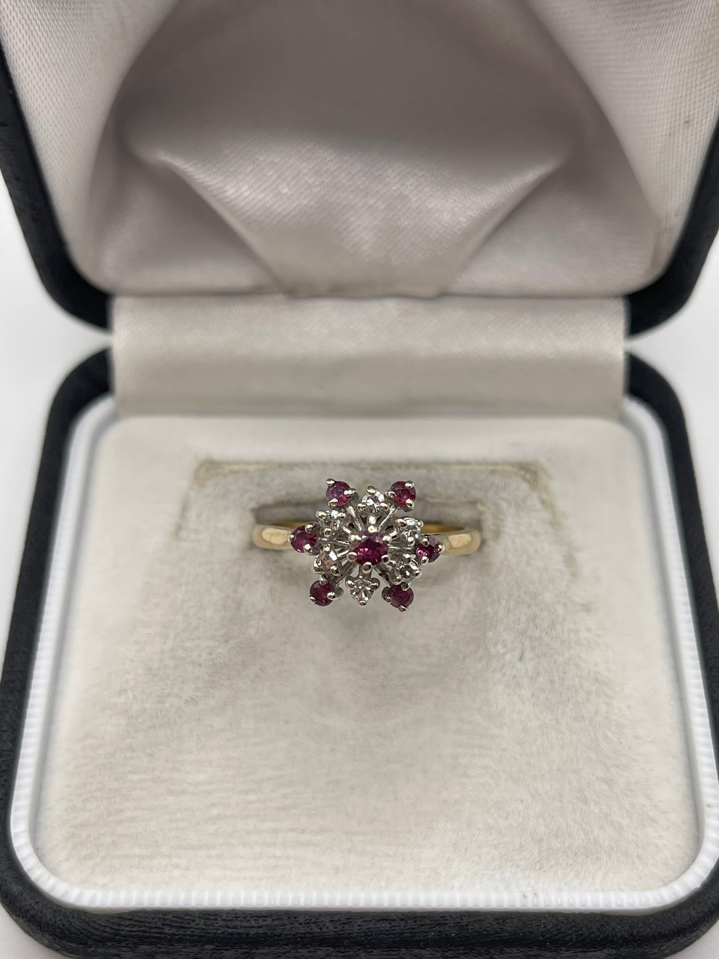 9ct gold ruby and diamond ring