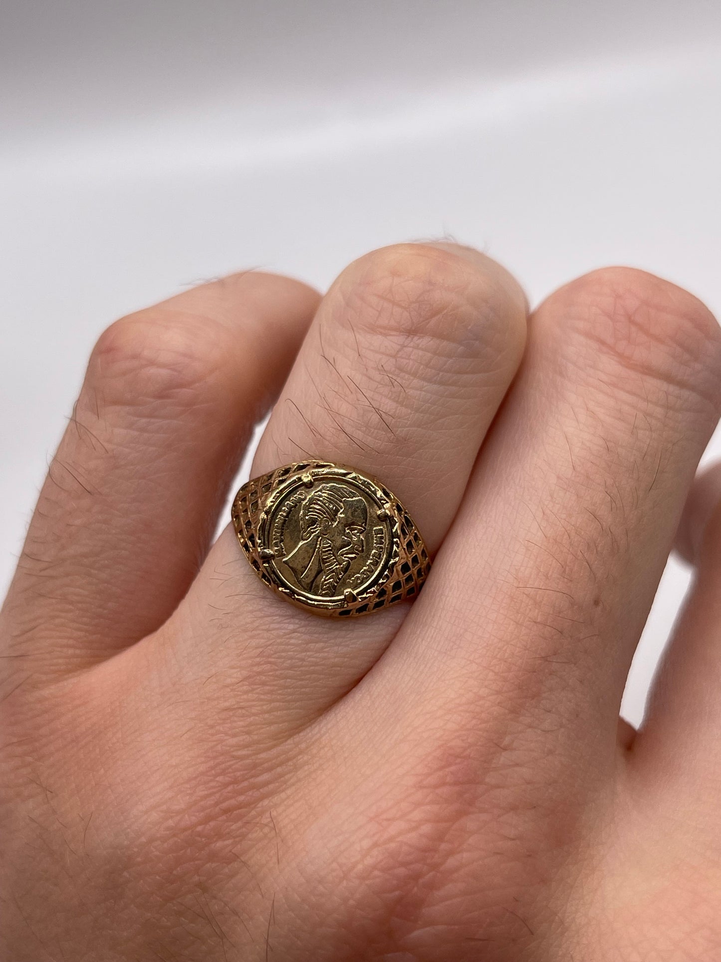 9ct gold coin ring