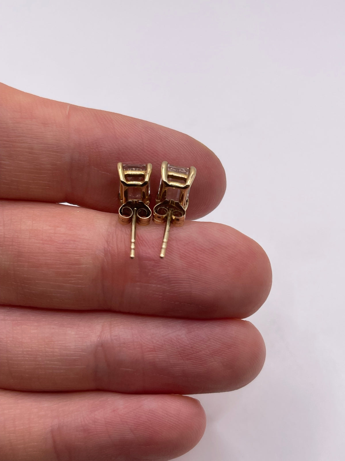 9ct gold pale morganite earrings
