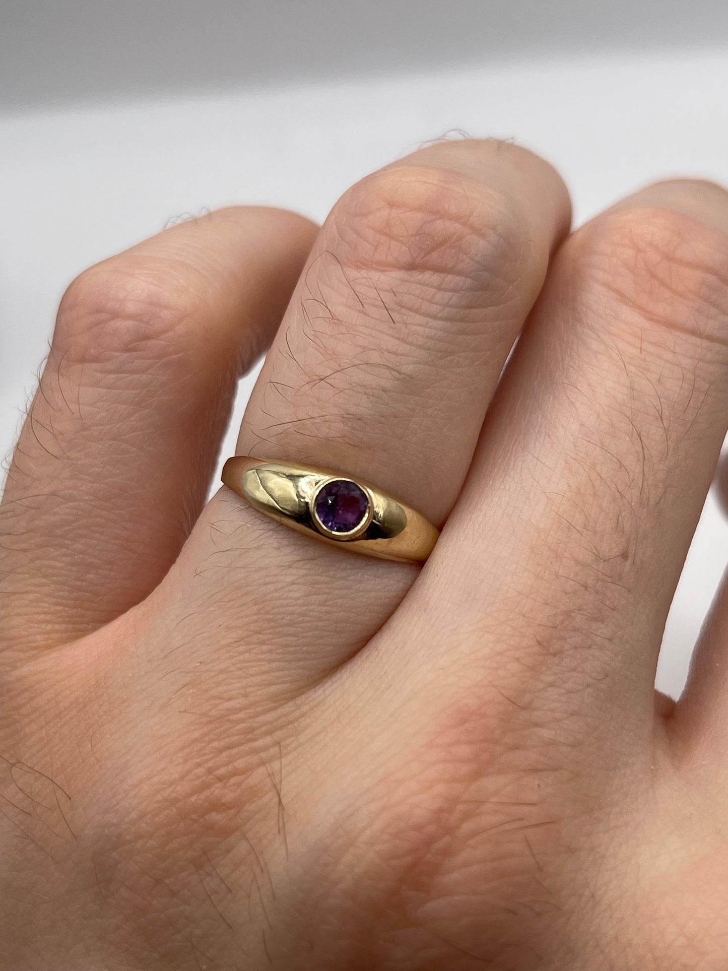 9ct gold amethyst gypsy ring