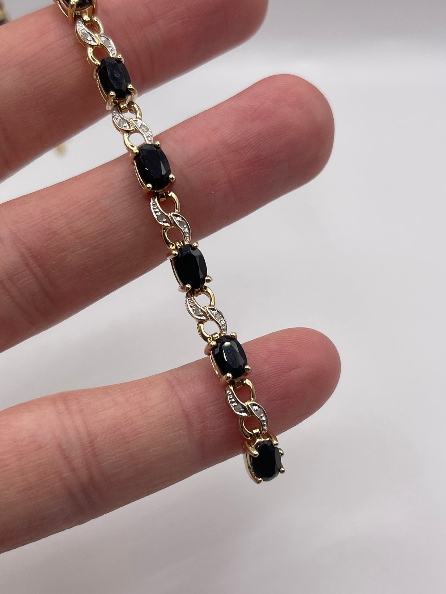 9ct gold sapphire and diamond bracelet