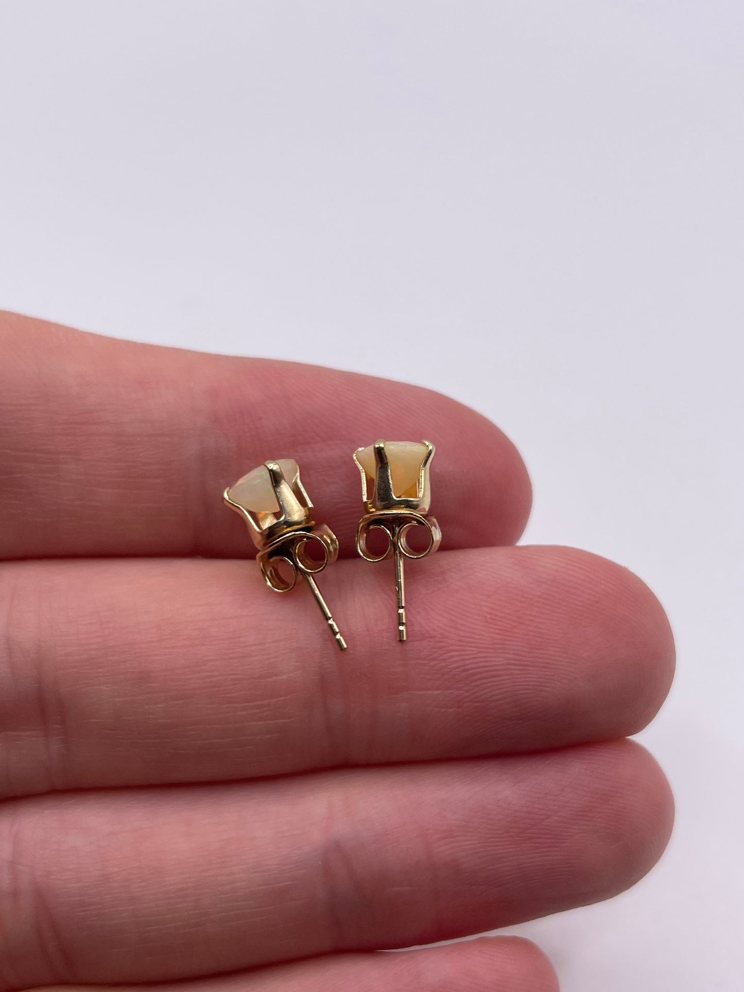 9ct gold opal earrings