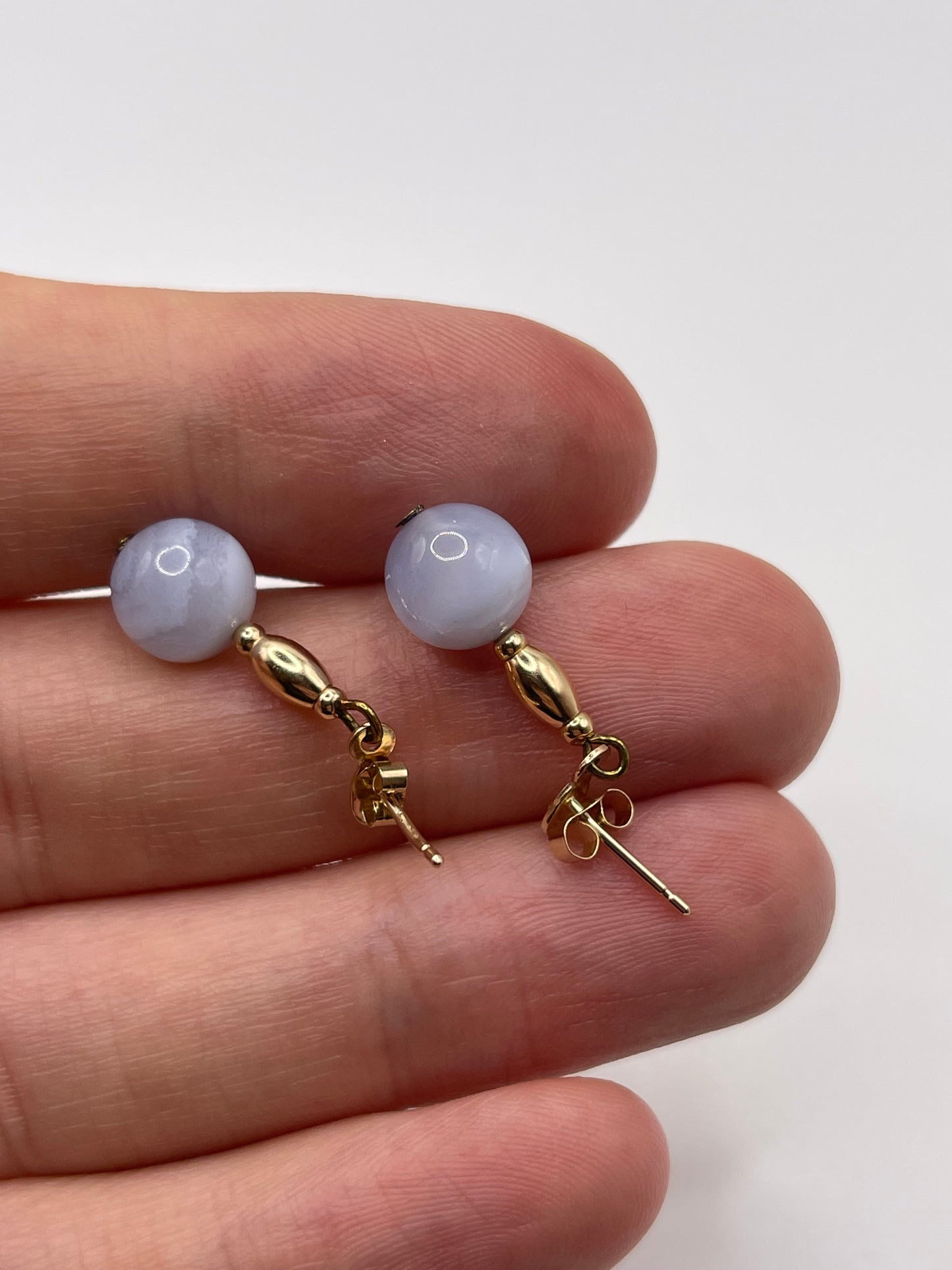 9ct gold agate earrings
