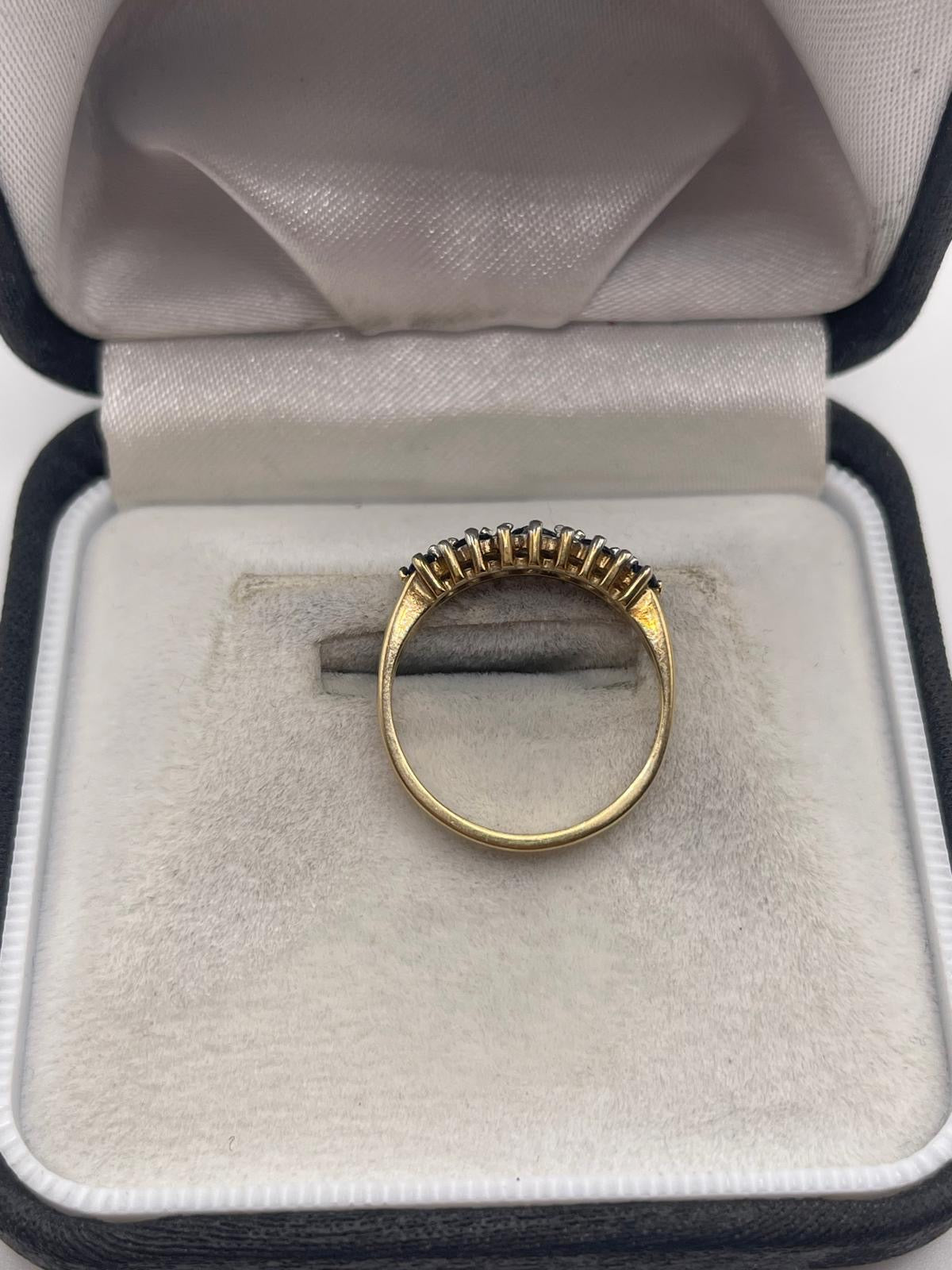 9ct gold sapphire and diamond ring