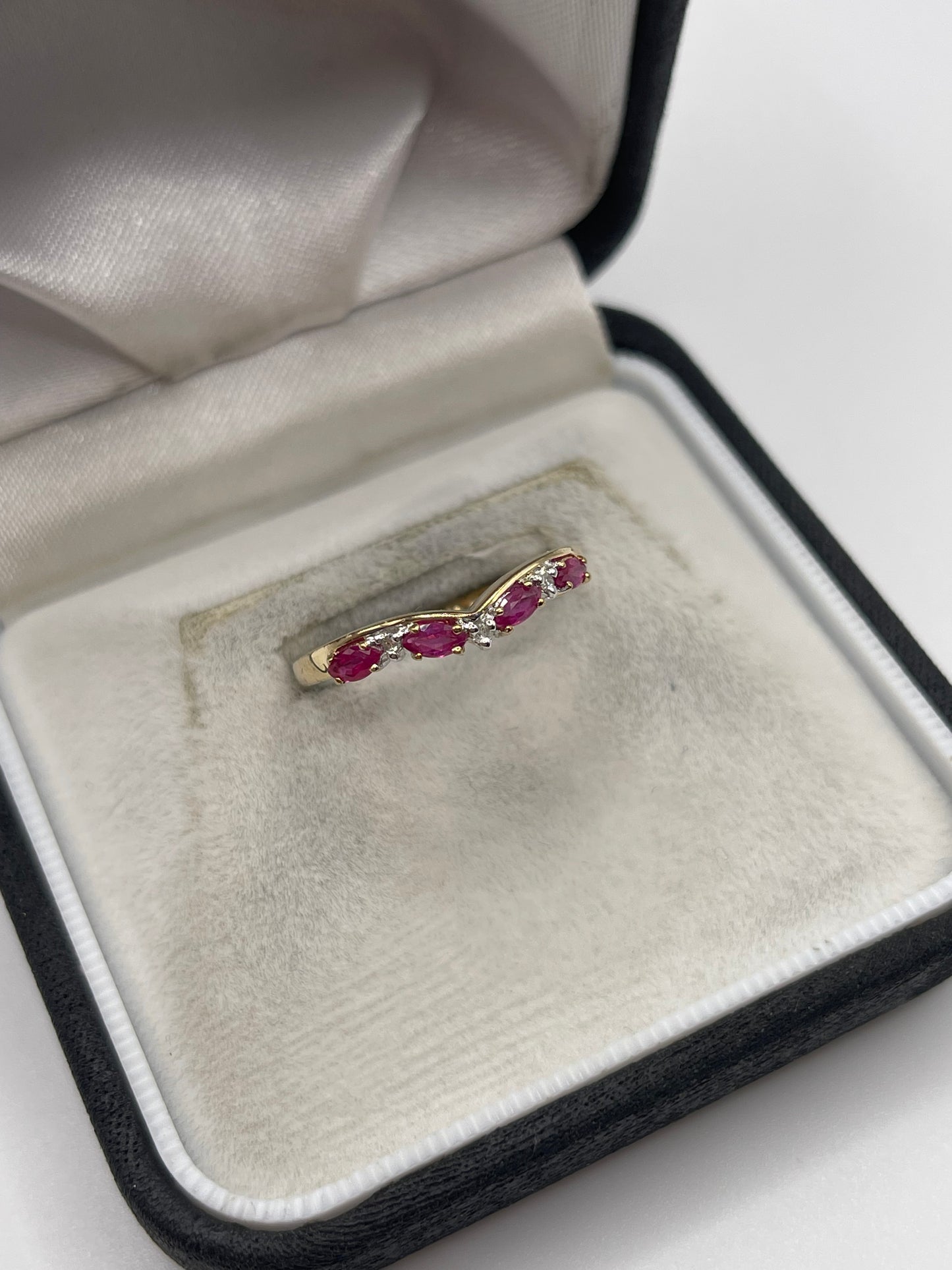 9ct gold ruby and diamond ring