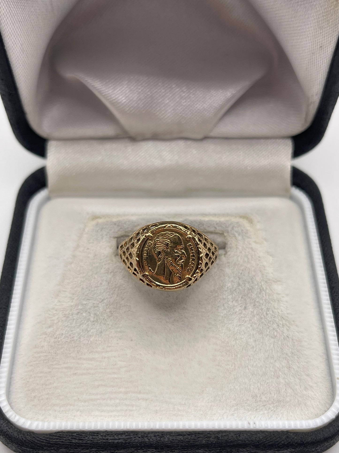 9ct gold coin ring