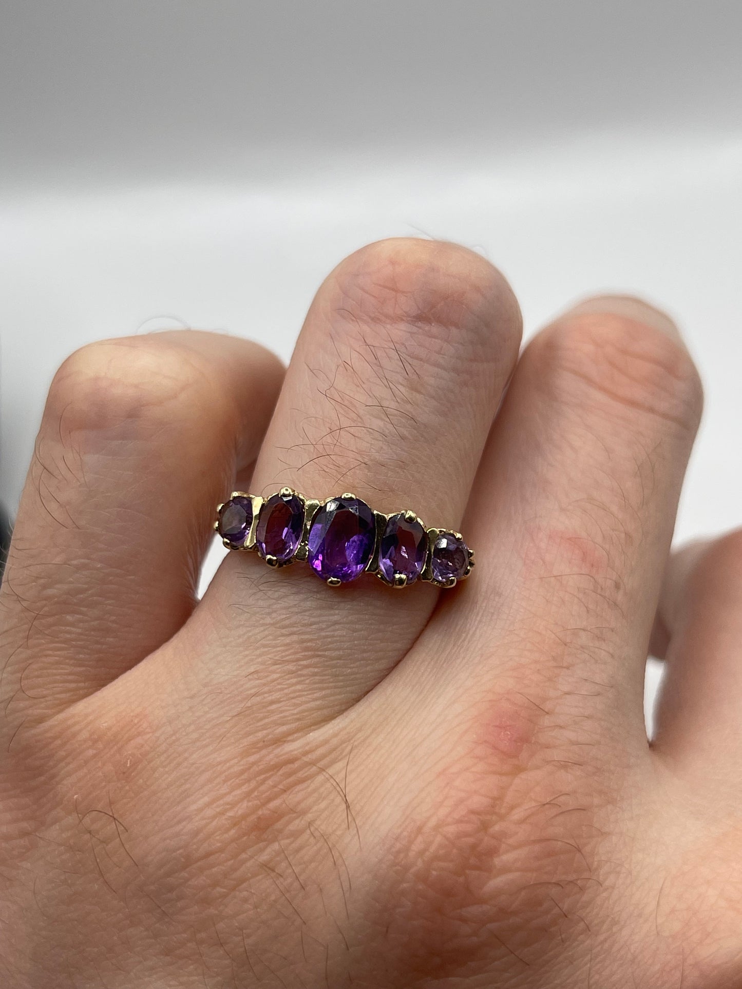9ct gold amethyst ring