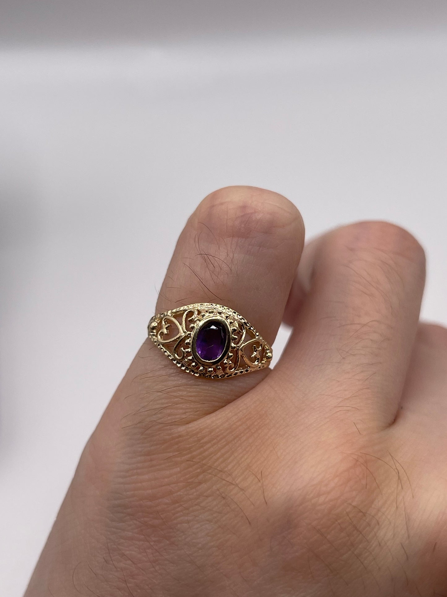 9ct gold amethyst ring