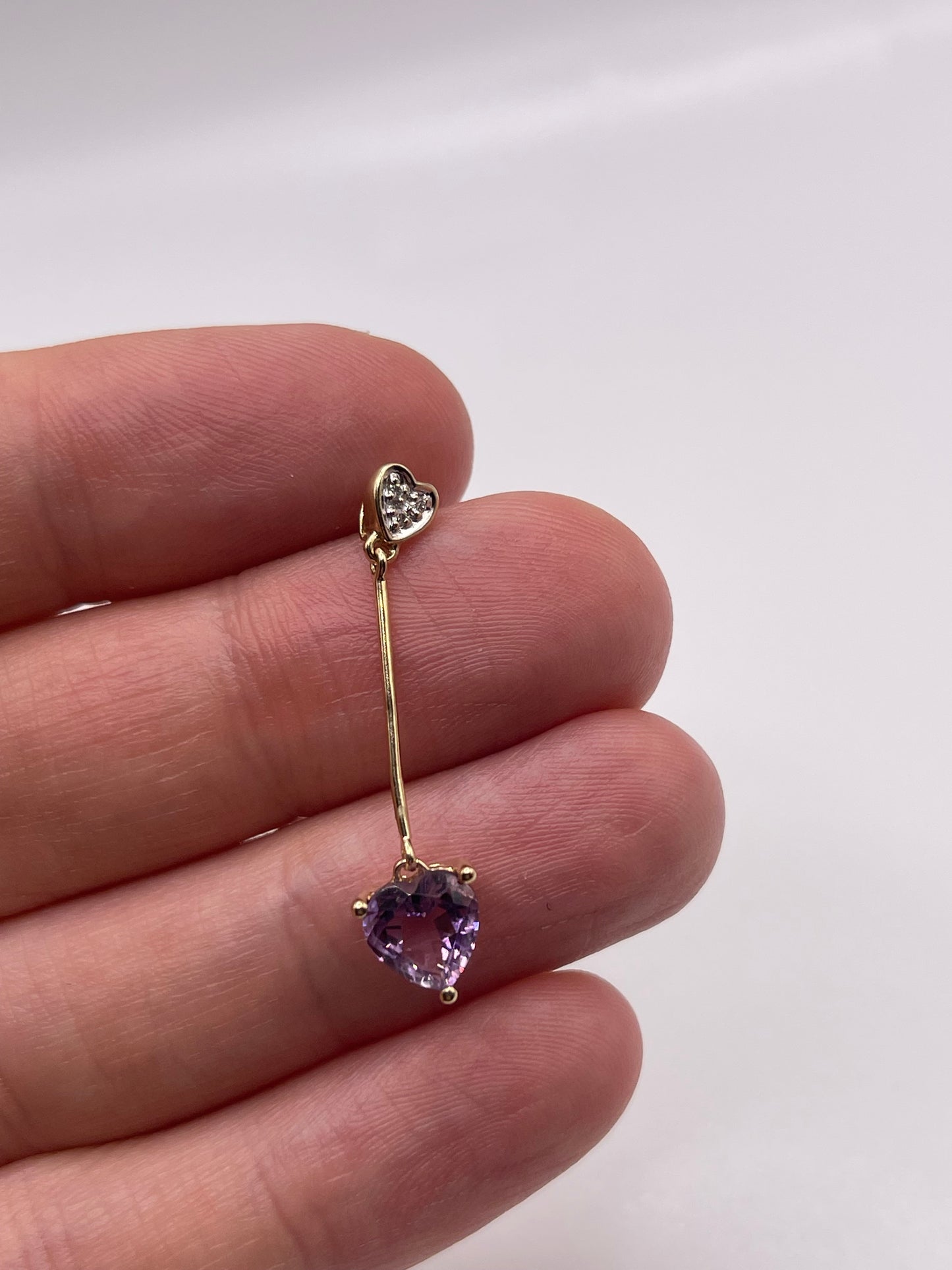 9ct gold amethyst and diamond pendant