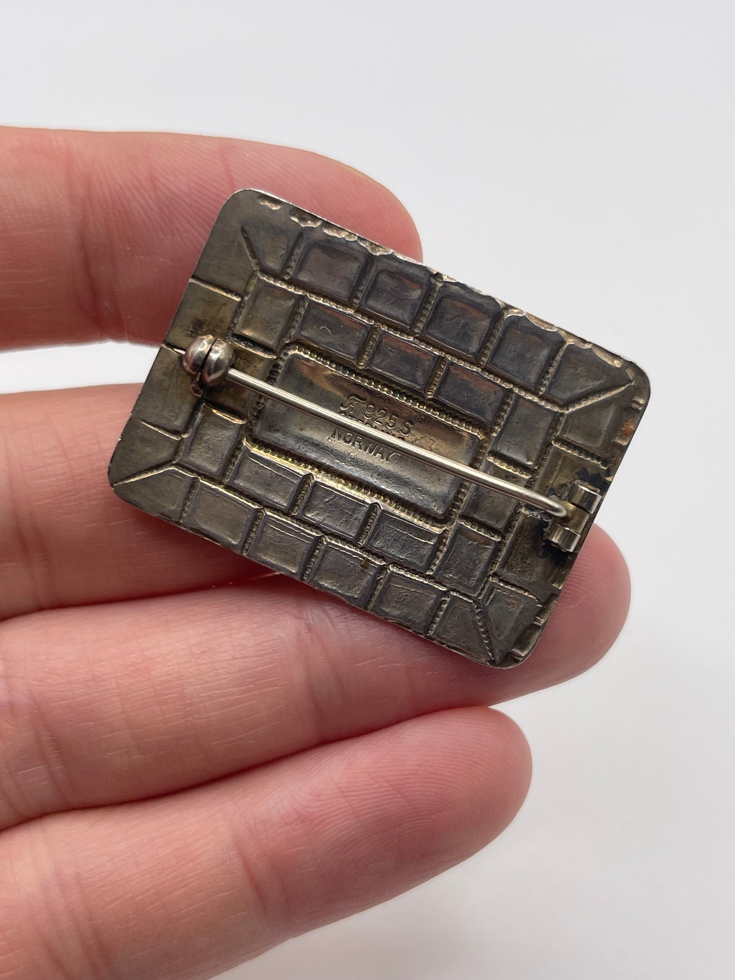 Norwegian silver and enamel brooch