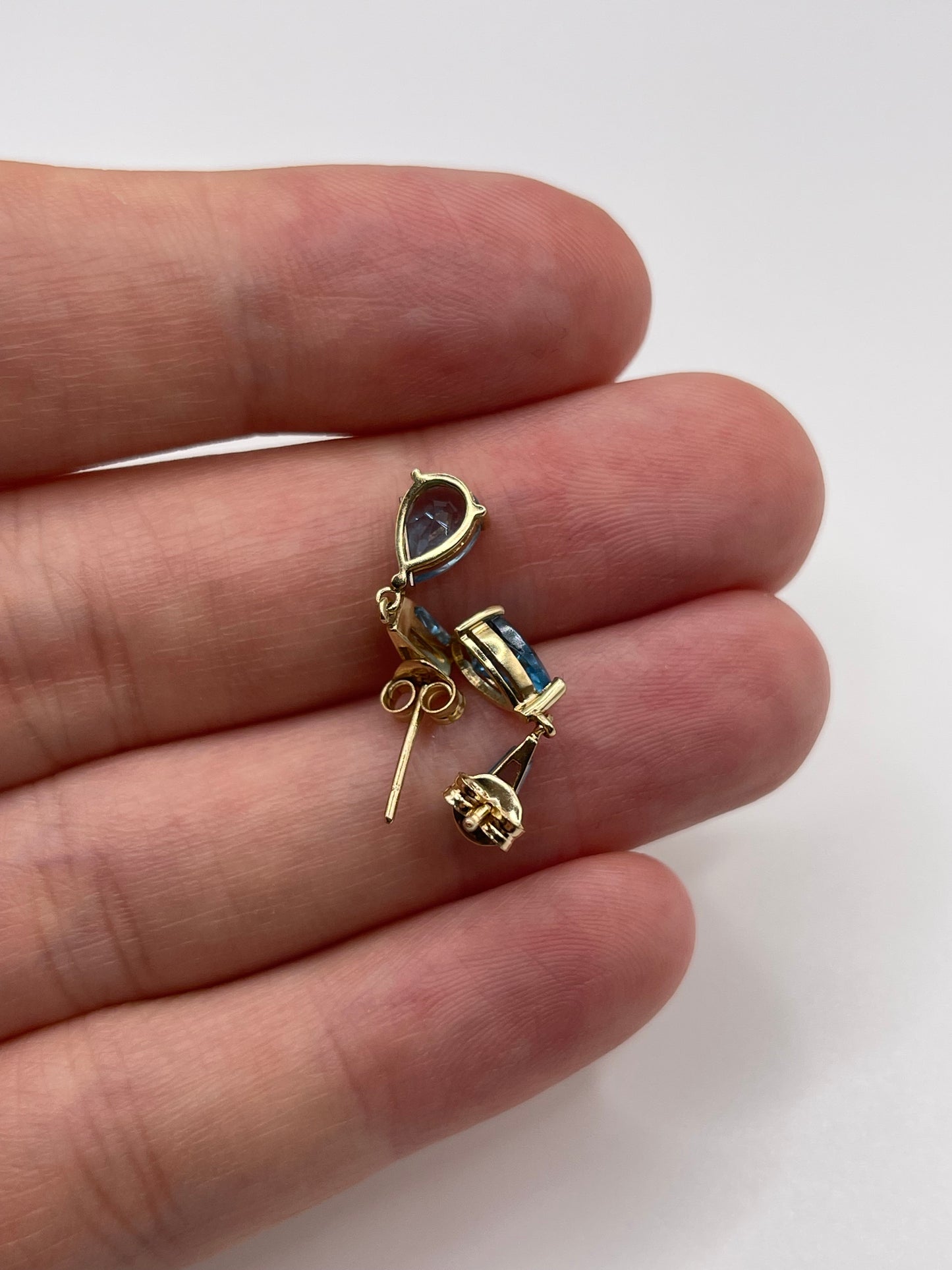 9ct gold blue topaz earrings