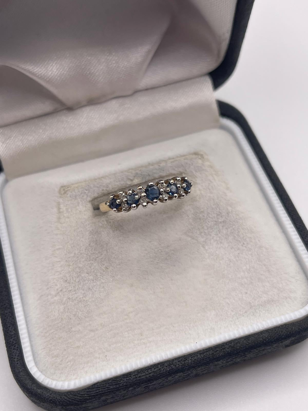 9ct gold sapphire and diamond ring