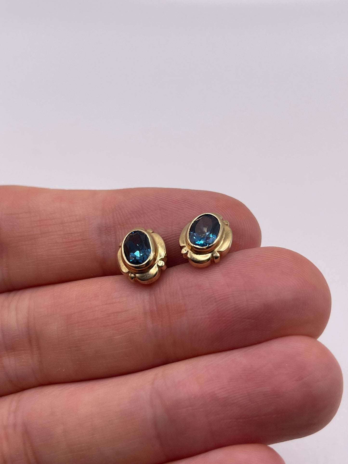 9ct gold blue topaz earrings