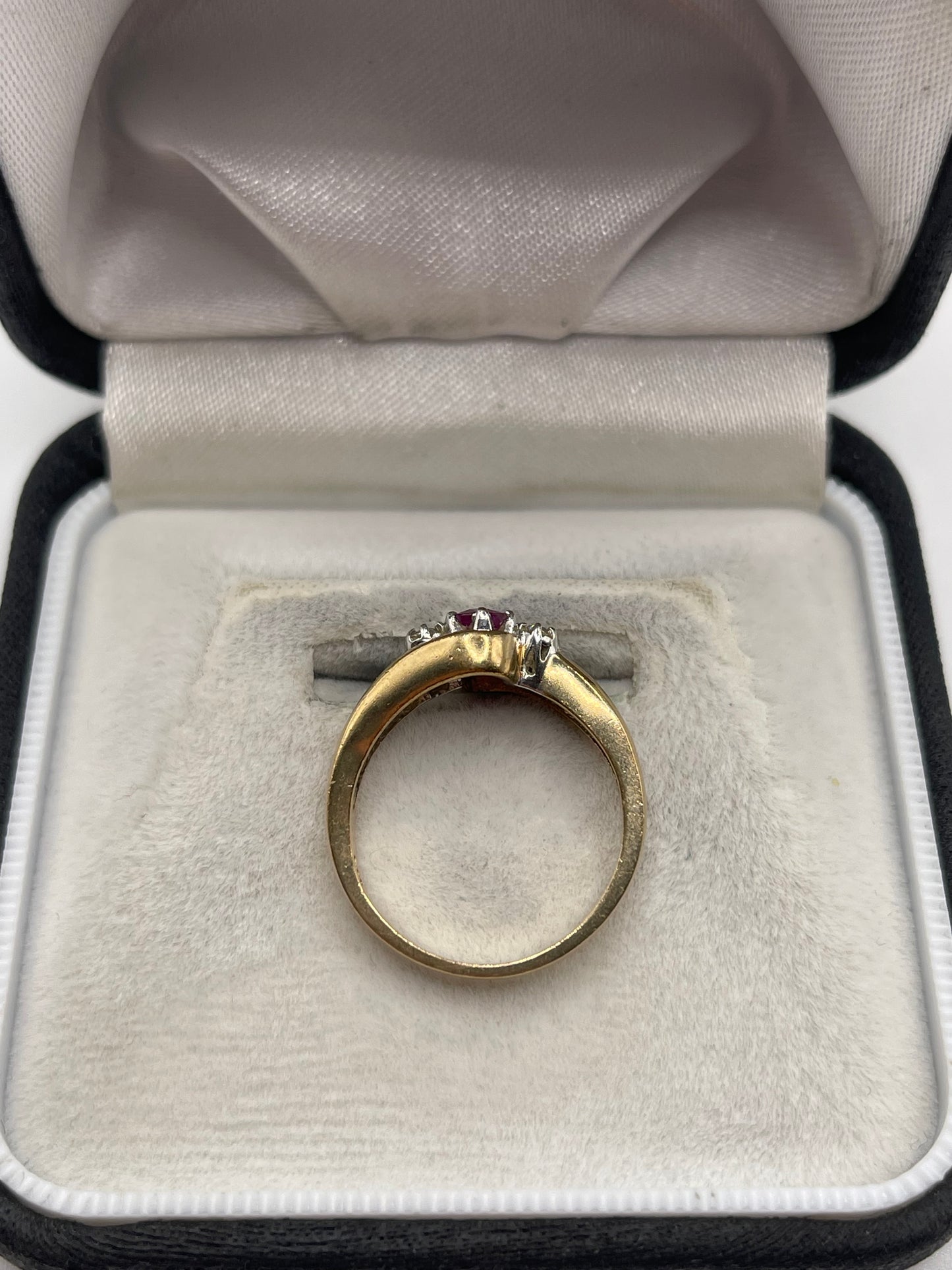 9ct gold ruby and diamond ring