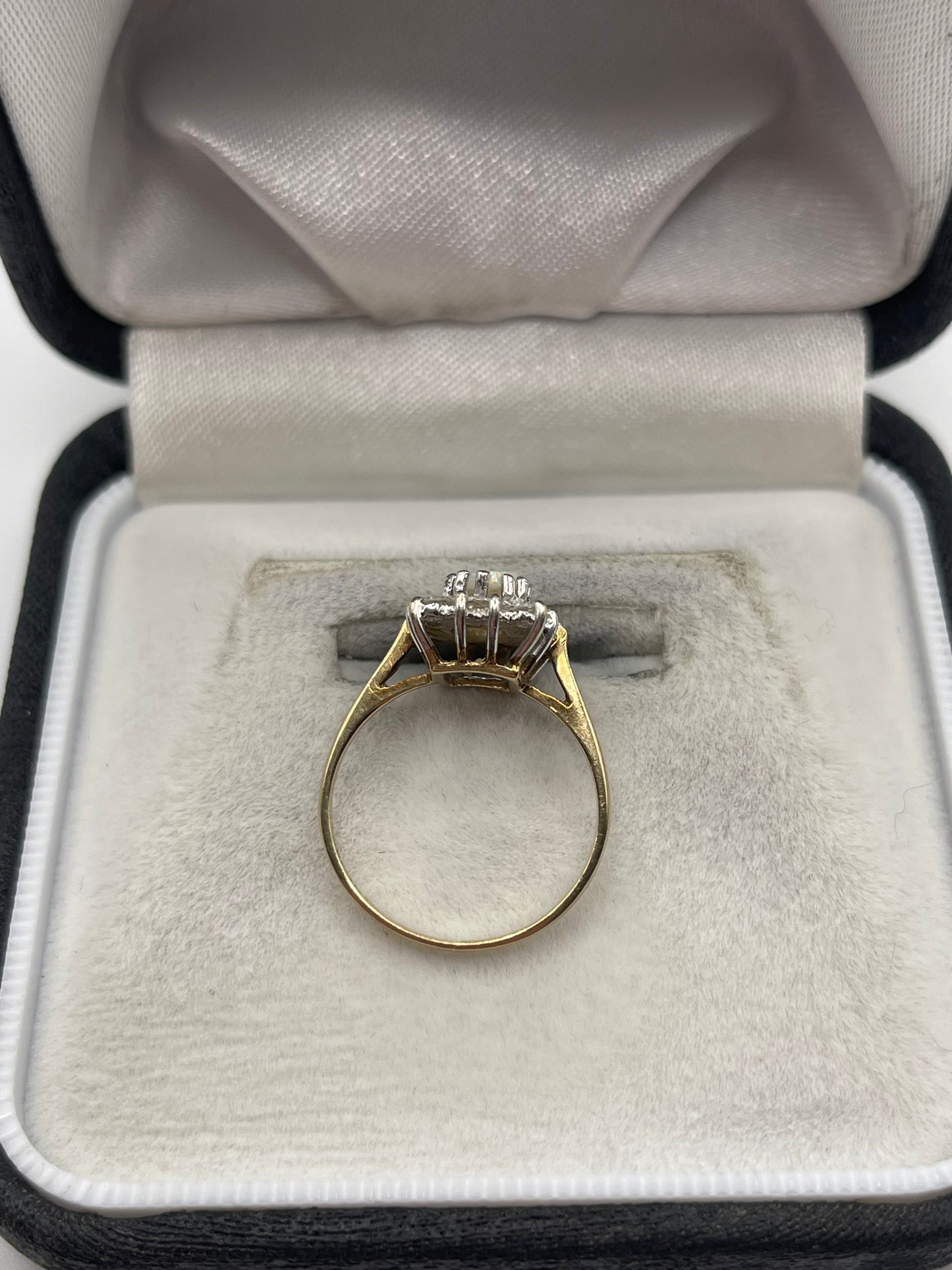 9ct gold opal and cz ring