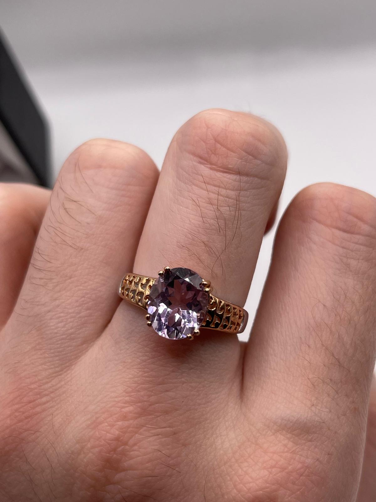Silver amerhyst ring
