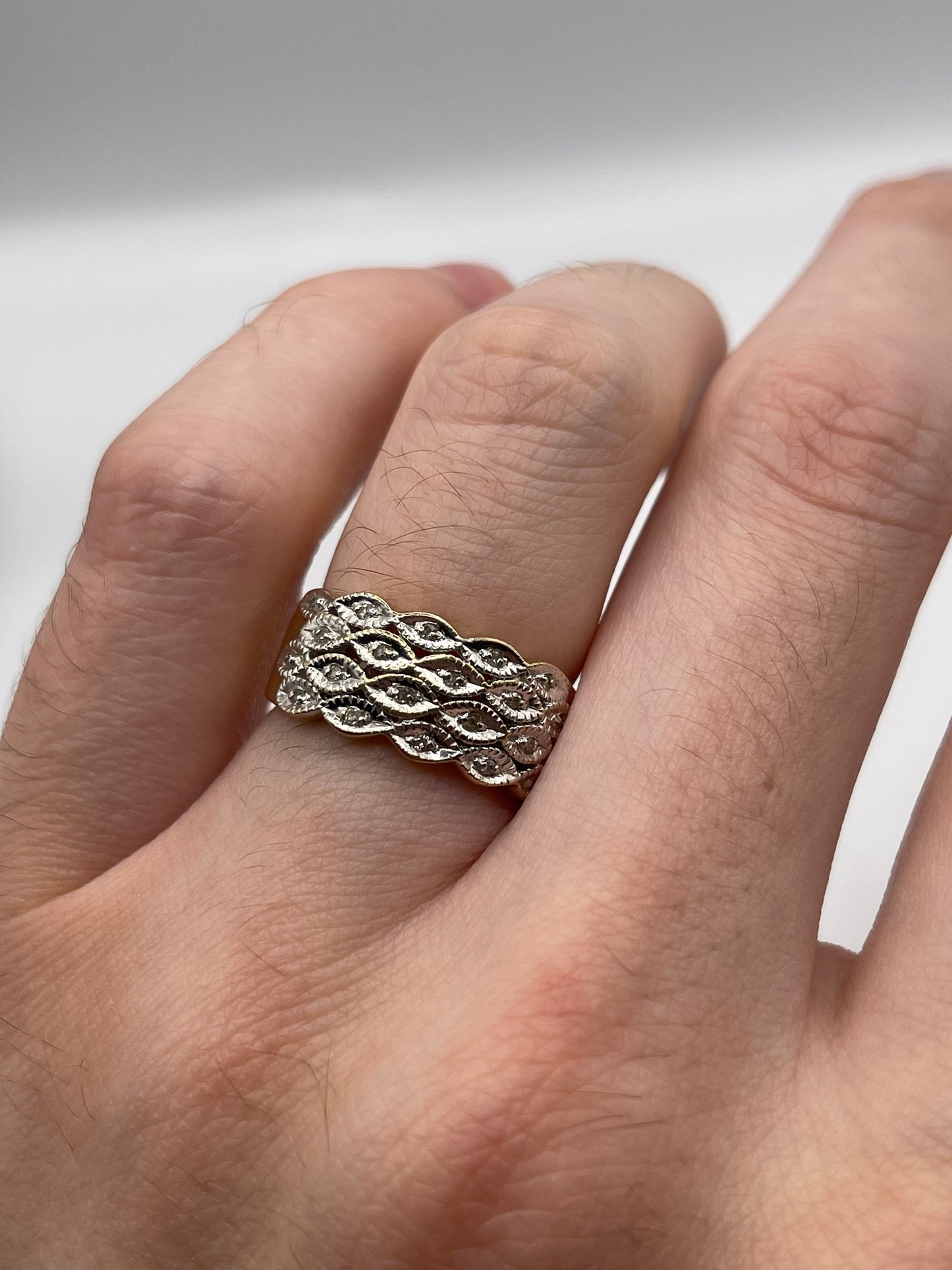 9ct gold diamond cluster ring