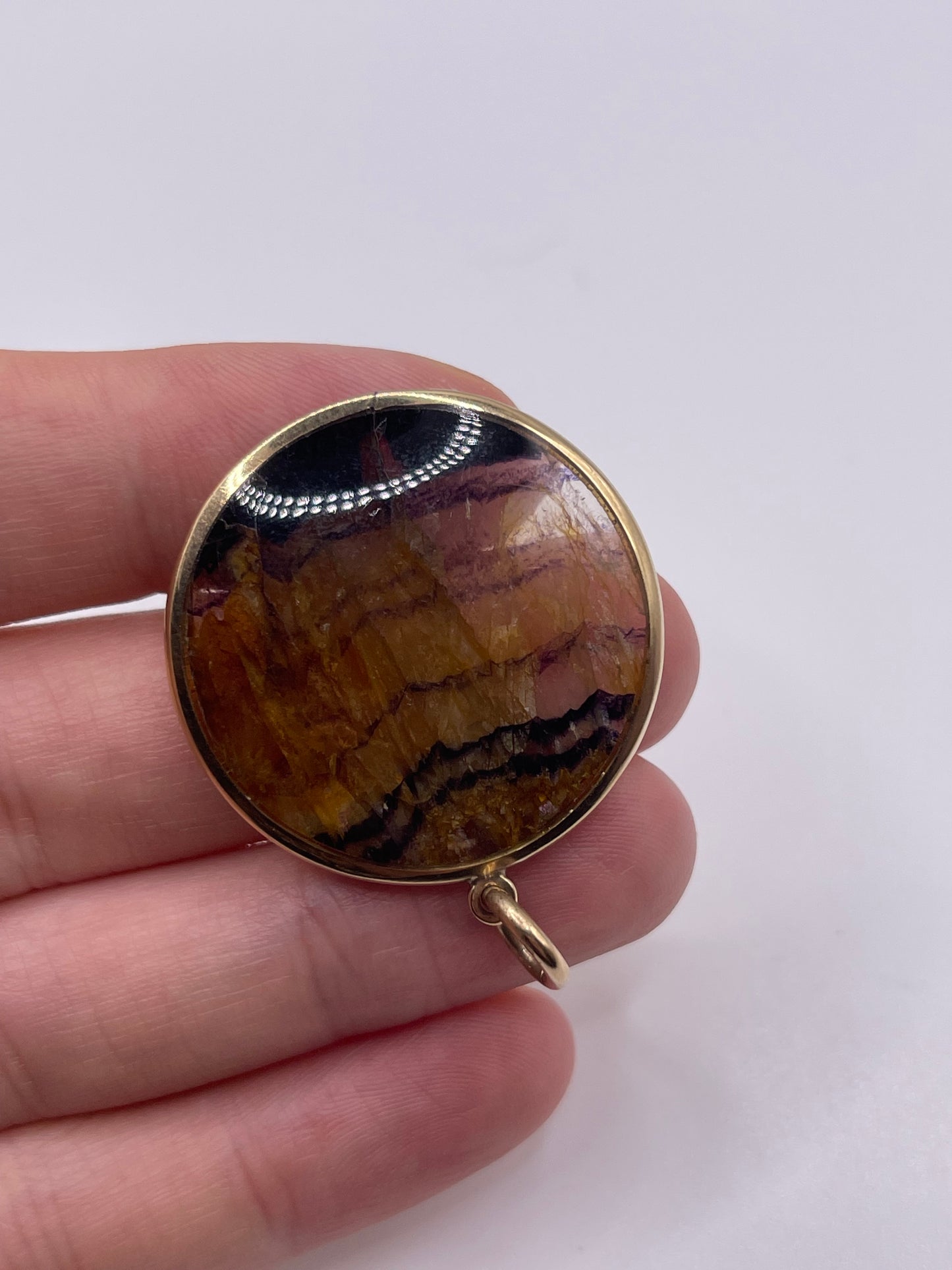 DSW 9ct gold blue John fob
