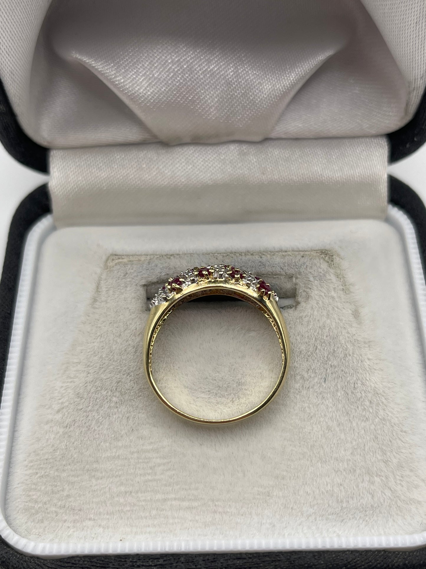 9ct gold ruby and diamond ring